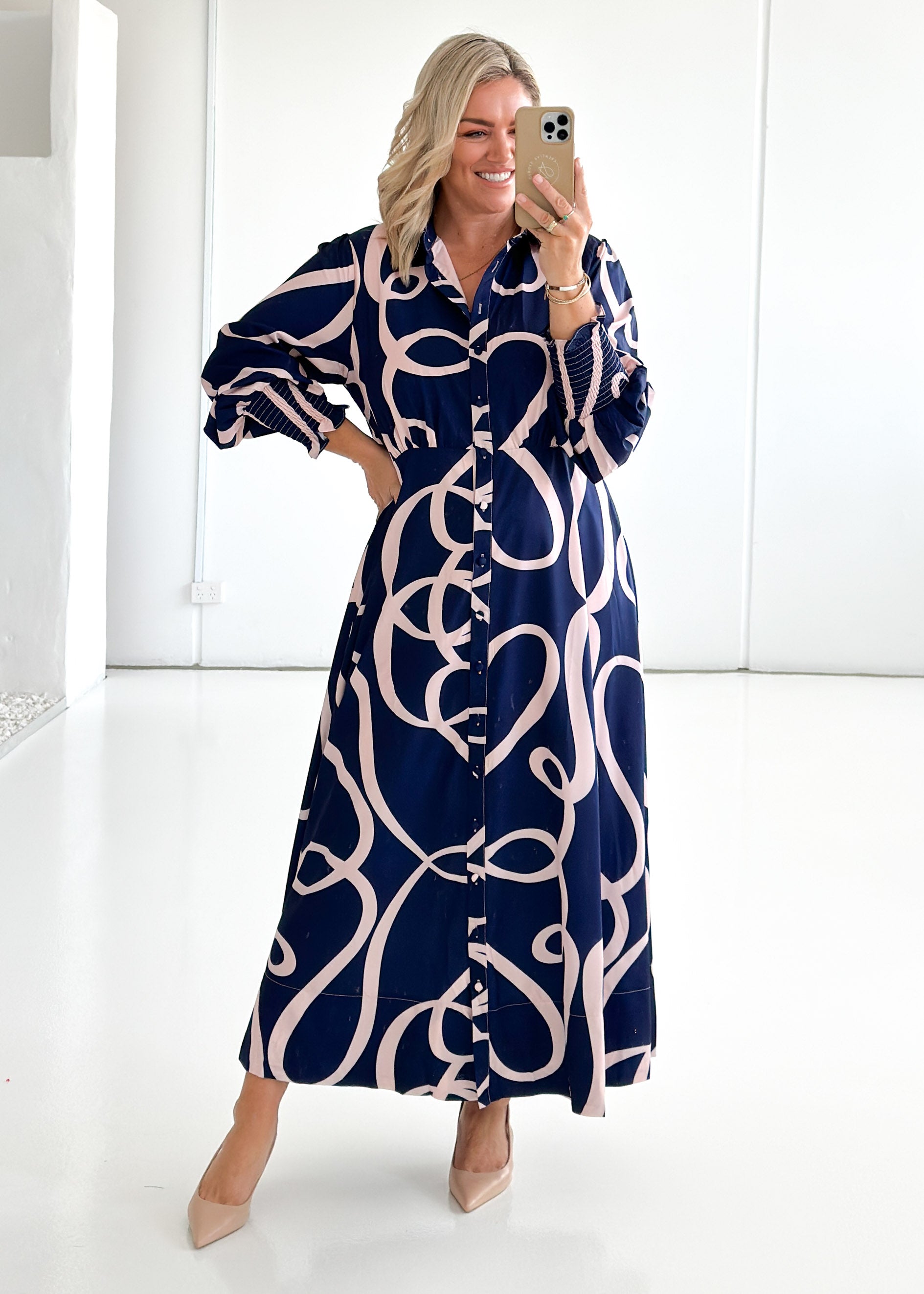 Sandero Maxi Dress - Navy Ribbon