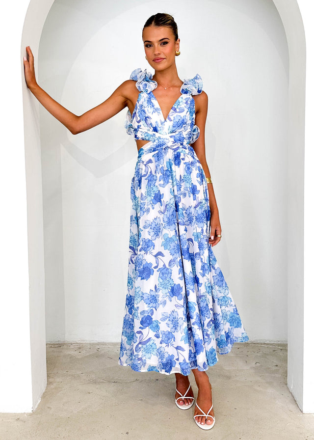 Elba Maxi Dress - Blue Floral