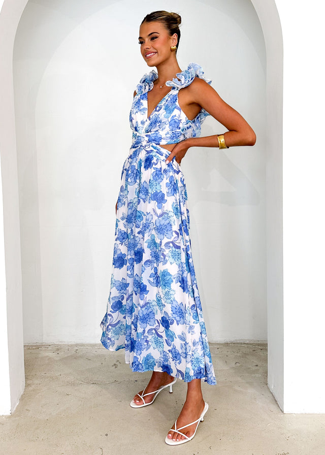 Elba Maxi Dress - Blue Floral