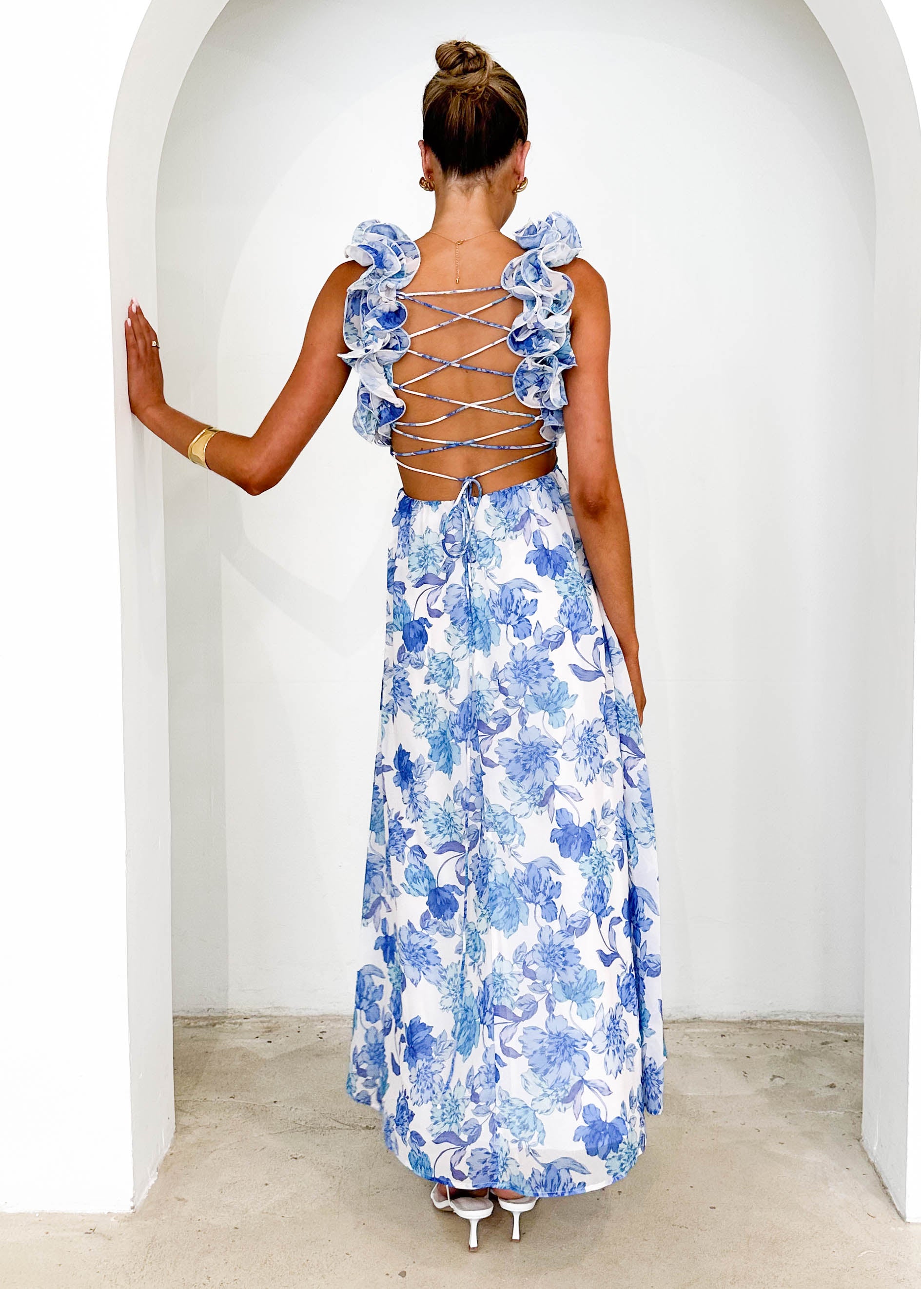 Elba Maxi Dress - Blue Floral