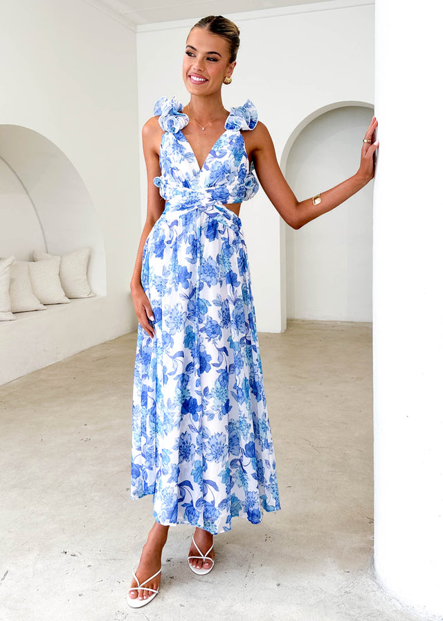 Elba Maxi Dress - Blue Floral