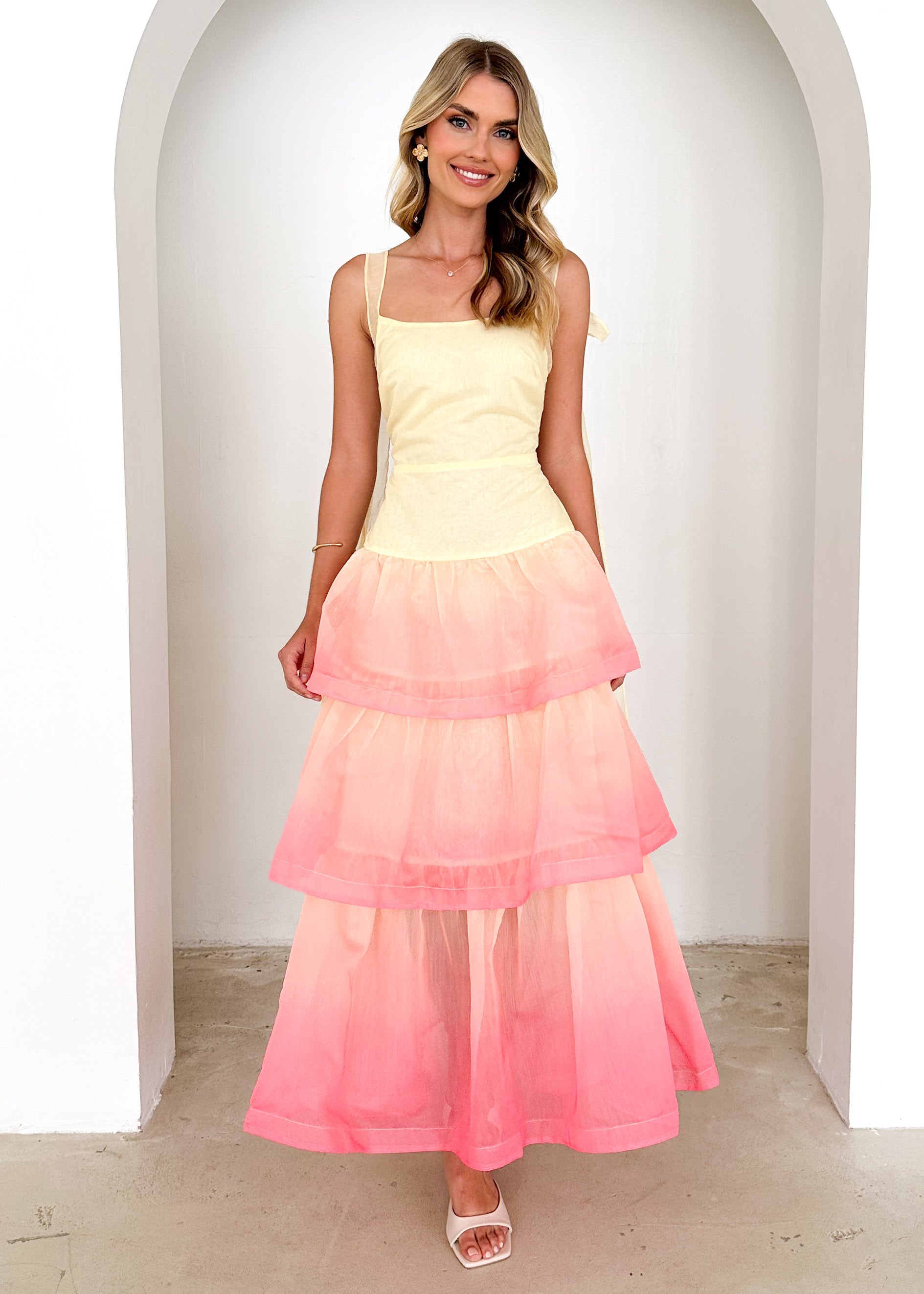 Orlando Maxi Dress - Lemon Ombre