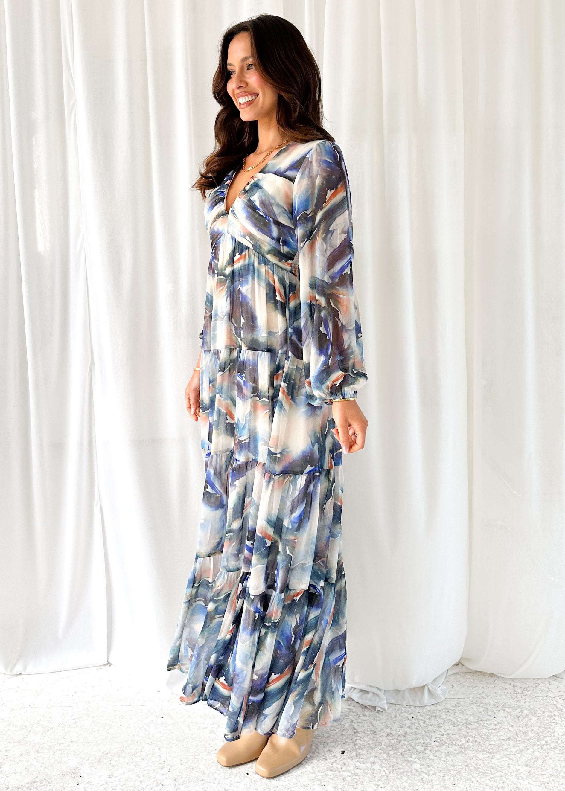 Hysteria Maxi Dress - Saphire Abstract