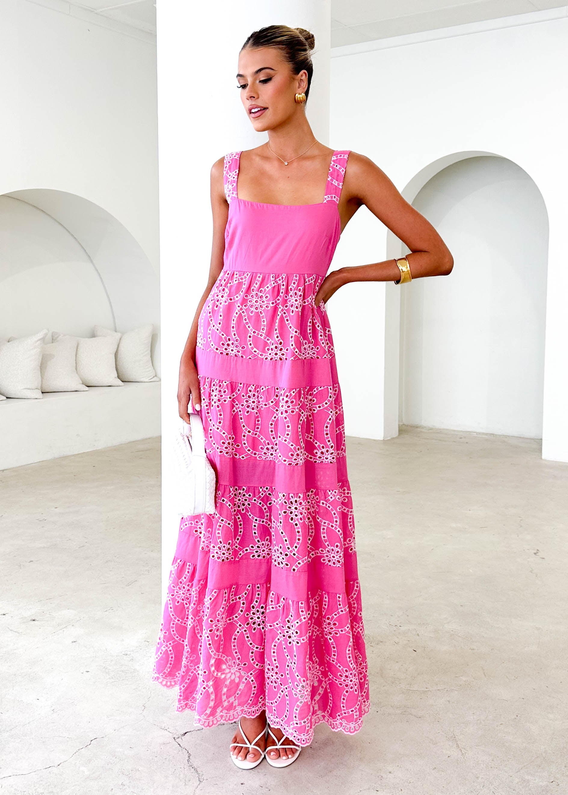 Fiori Maxi Dress - Pink Anglaise