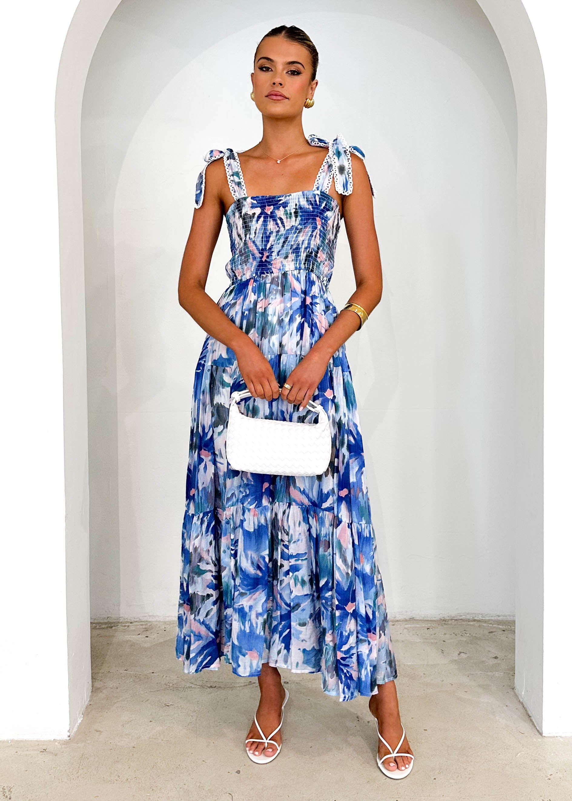 Beatrice Maxi Dress - Blue Floral