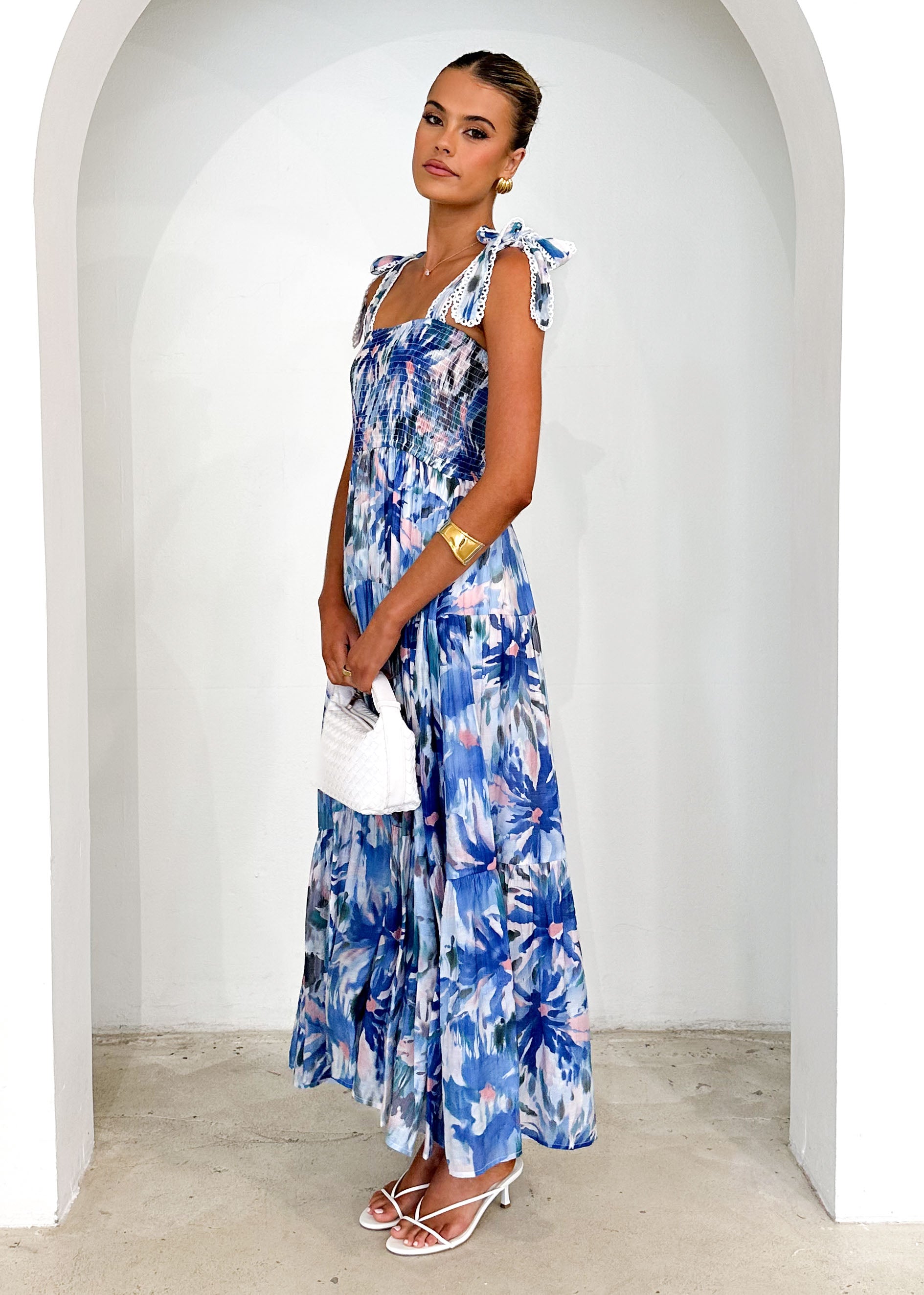 Beatrice Maxi Dress - Blue Floral