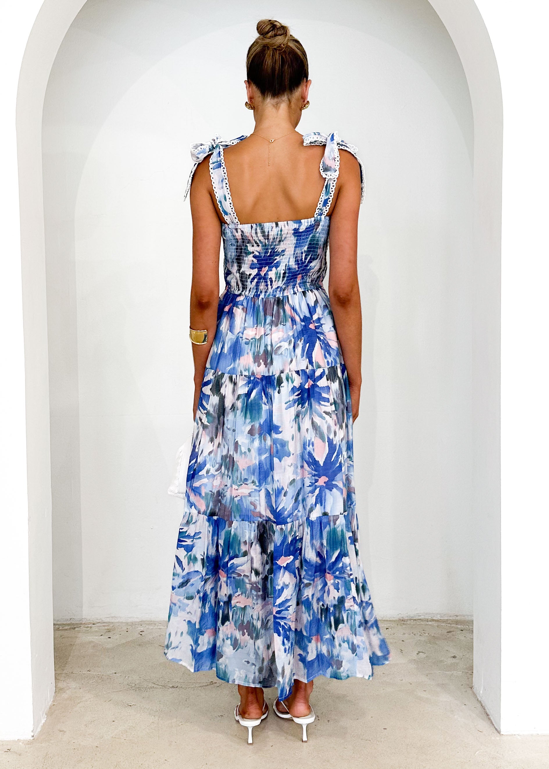 Beatrice Maxi Dress - Blue Floral