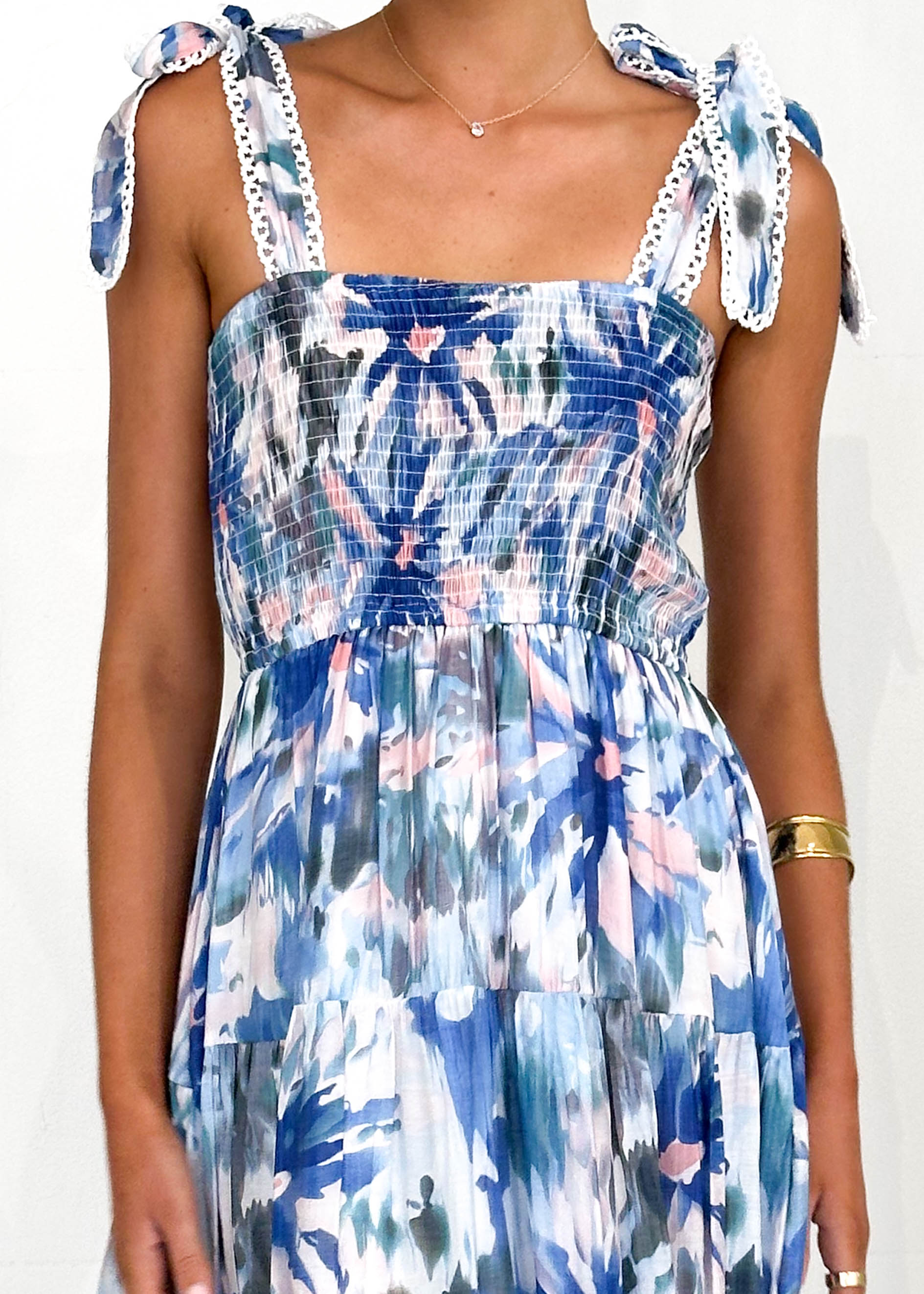 Beatrice Maxi Dress - Blue Floral