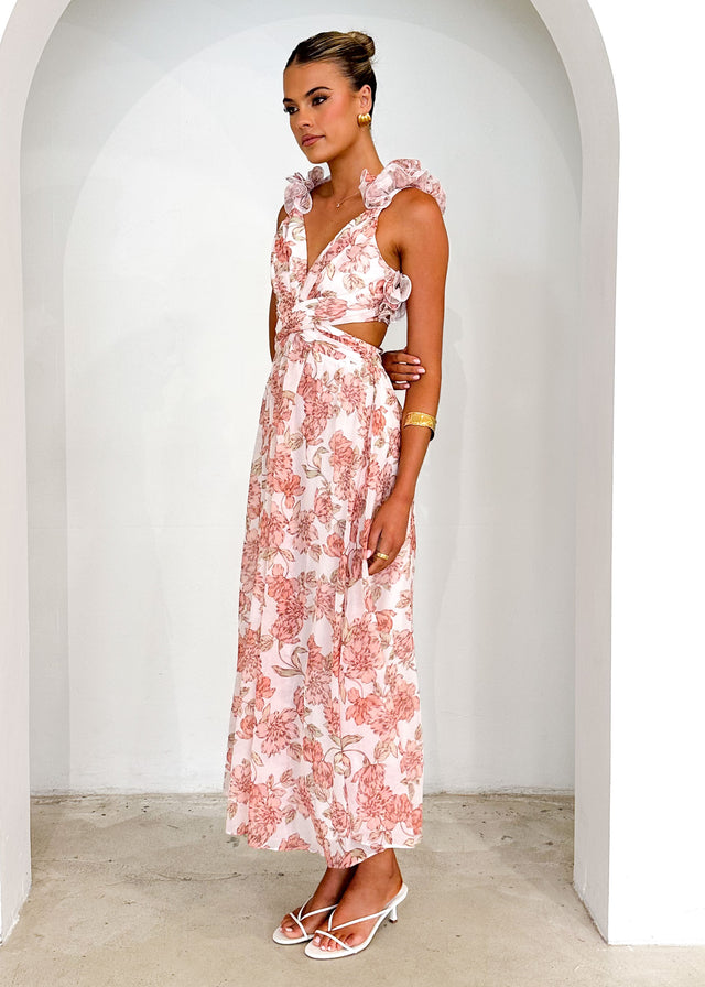 Elba Maxi Dress - Peach Floral