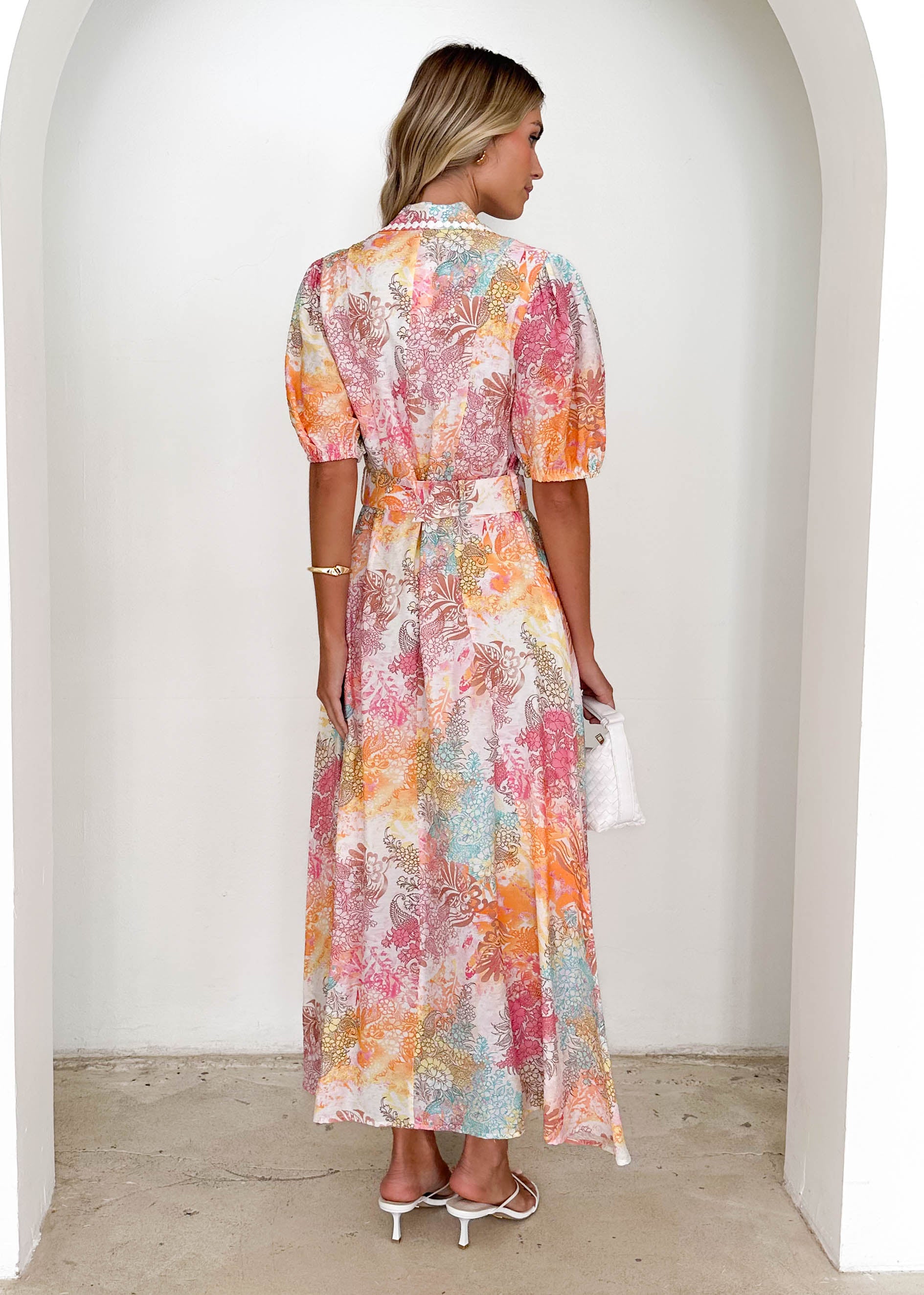 Arcadia Midi Dress - Pastel Splash