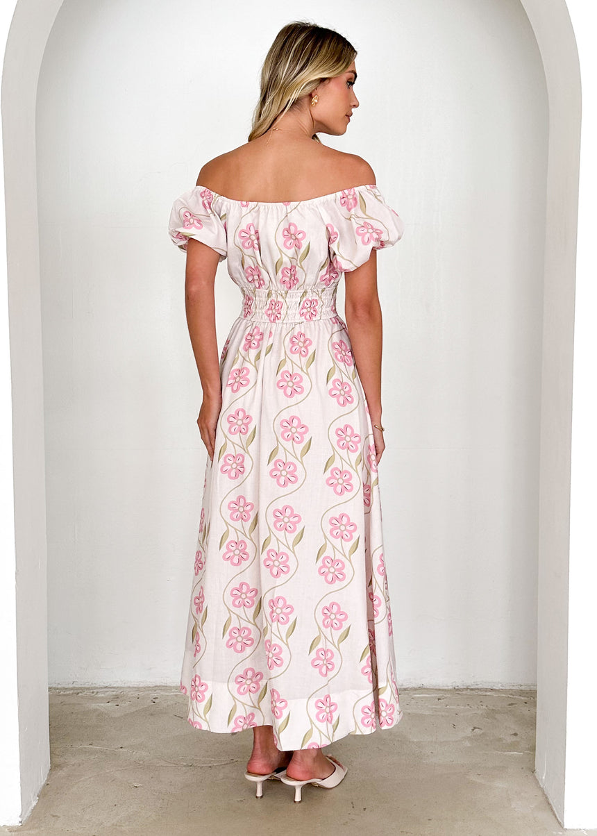 Maisie Red & Blue Tartan Maxi Dress