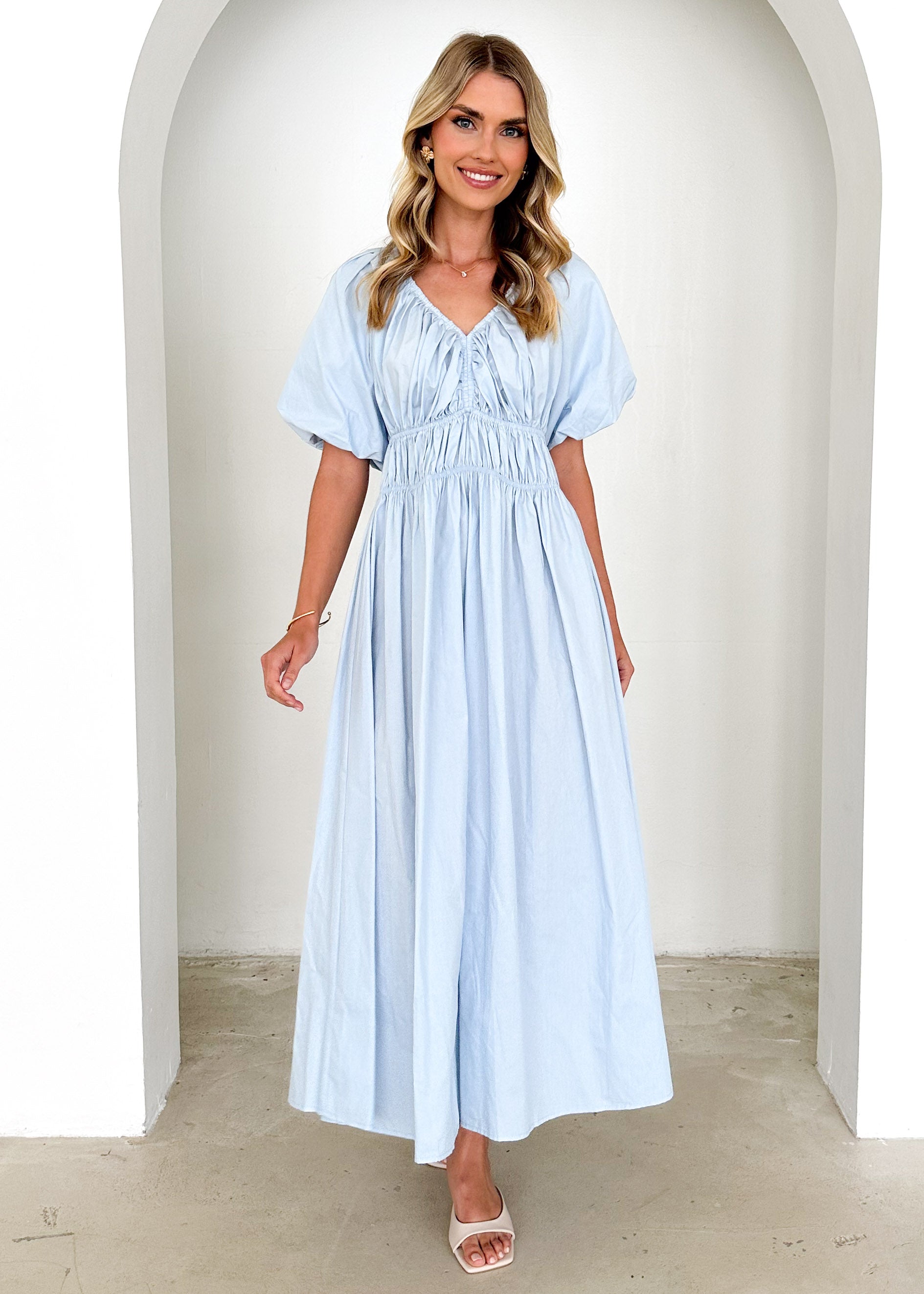 Angolo Midi Dress - Baby Blue