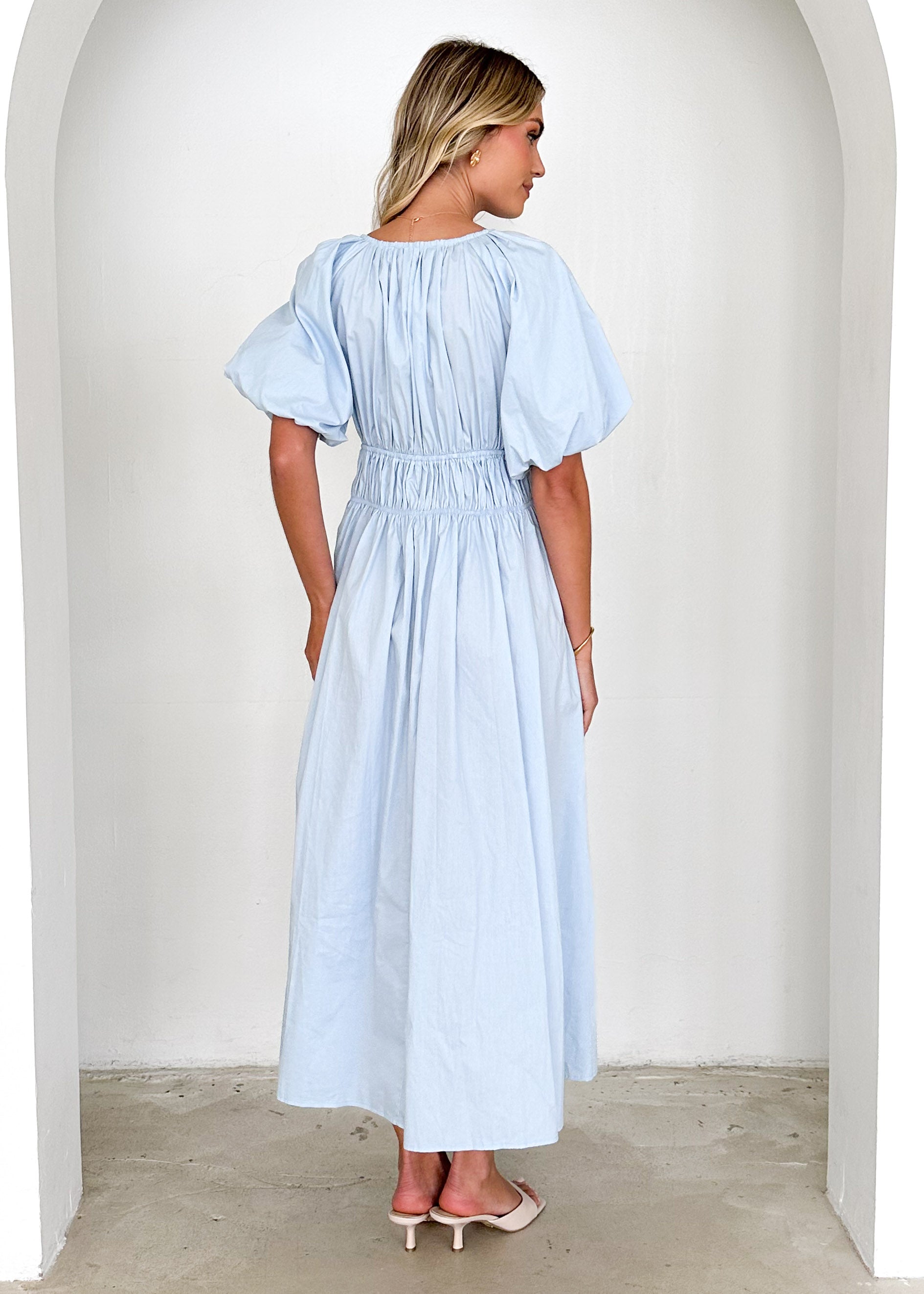 Angolo Midi Dress - Baby Blue