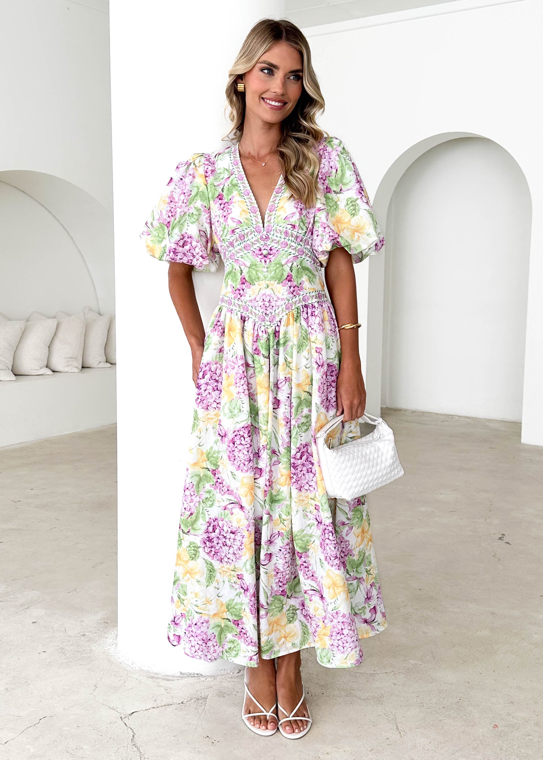 Marcelle Maxi Dress - Purple Hydrangea