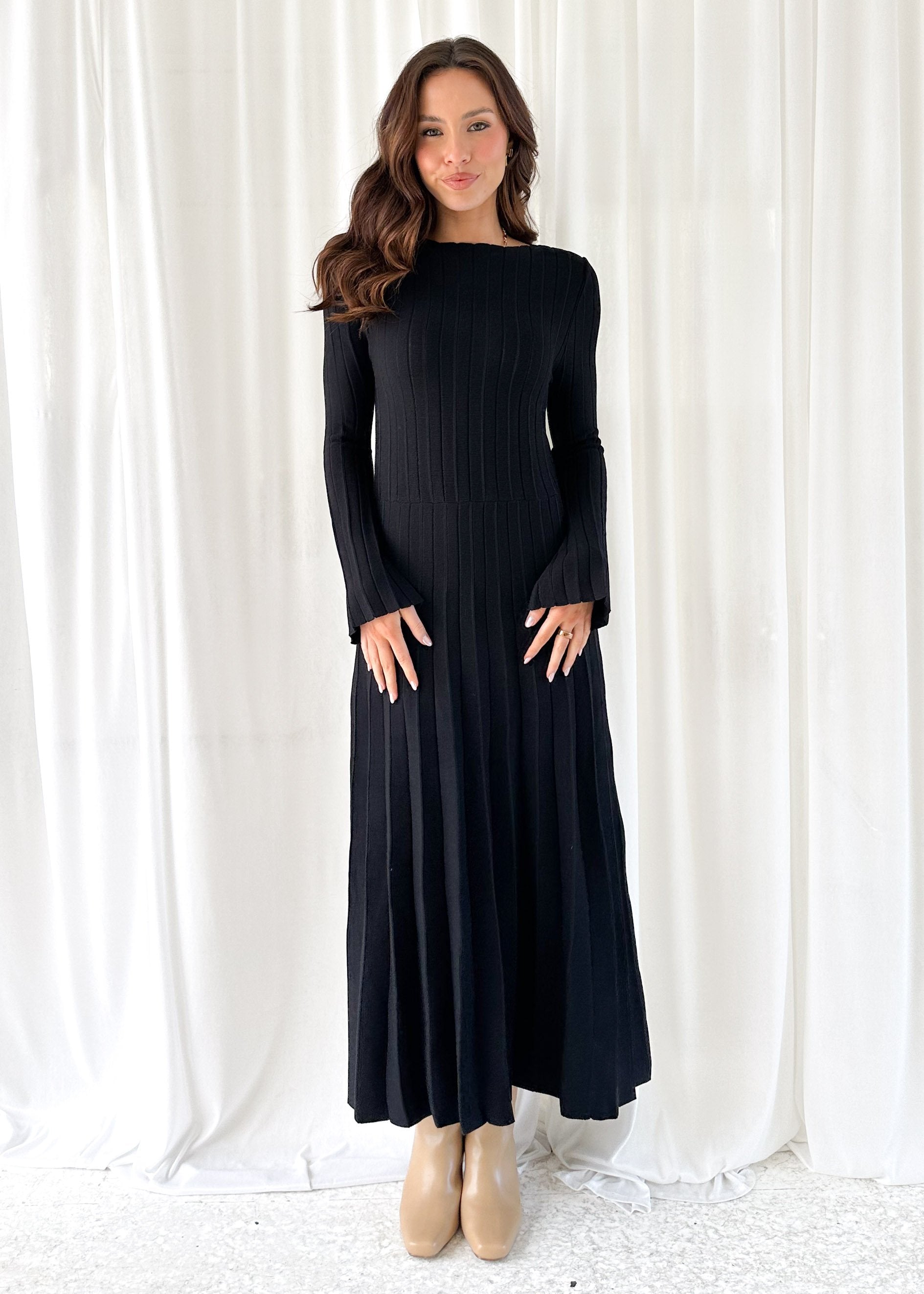 Joan Knit Maxi Dress - Black