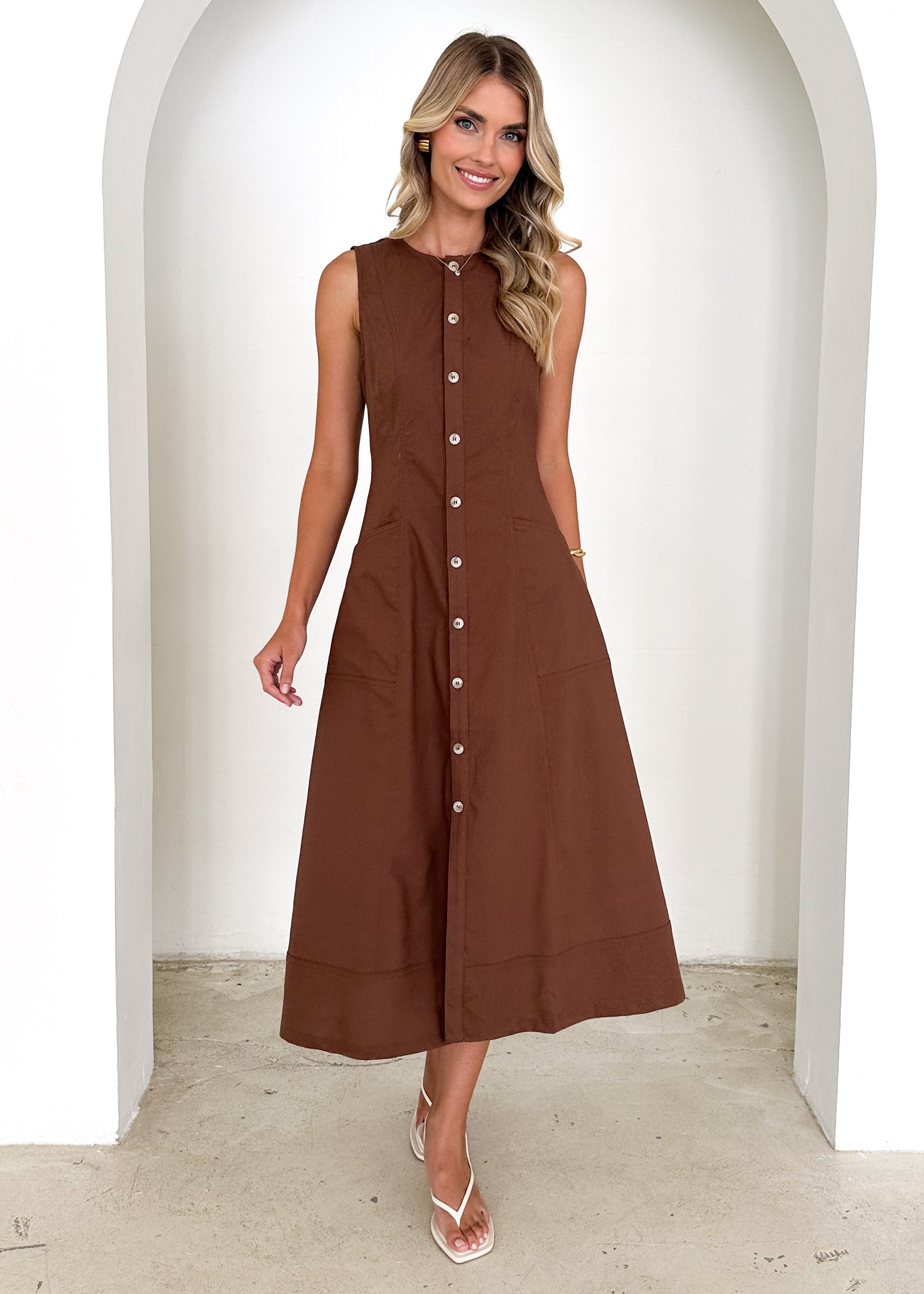 Drifter Midi Dress - Chocolate