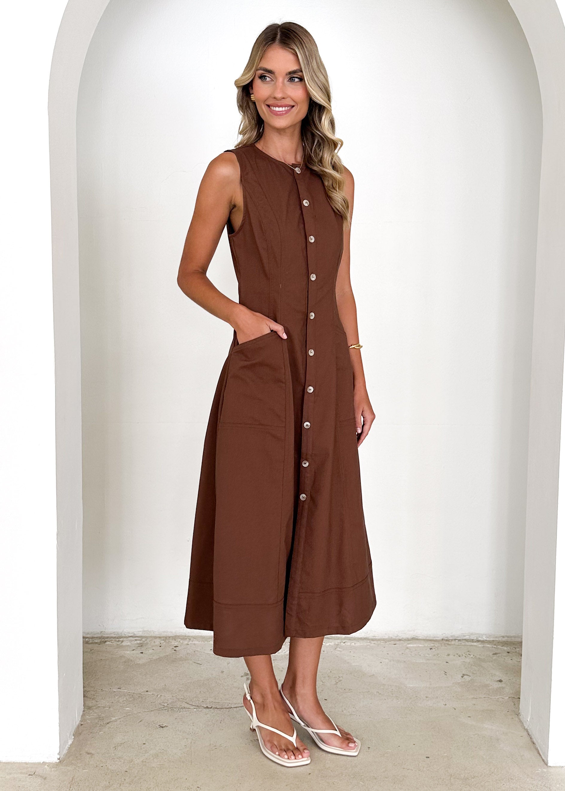 Drifter Midi Dress - Chocolate