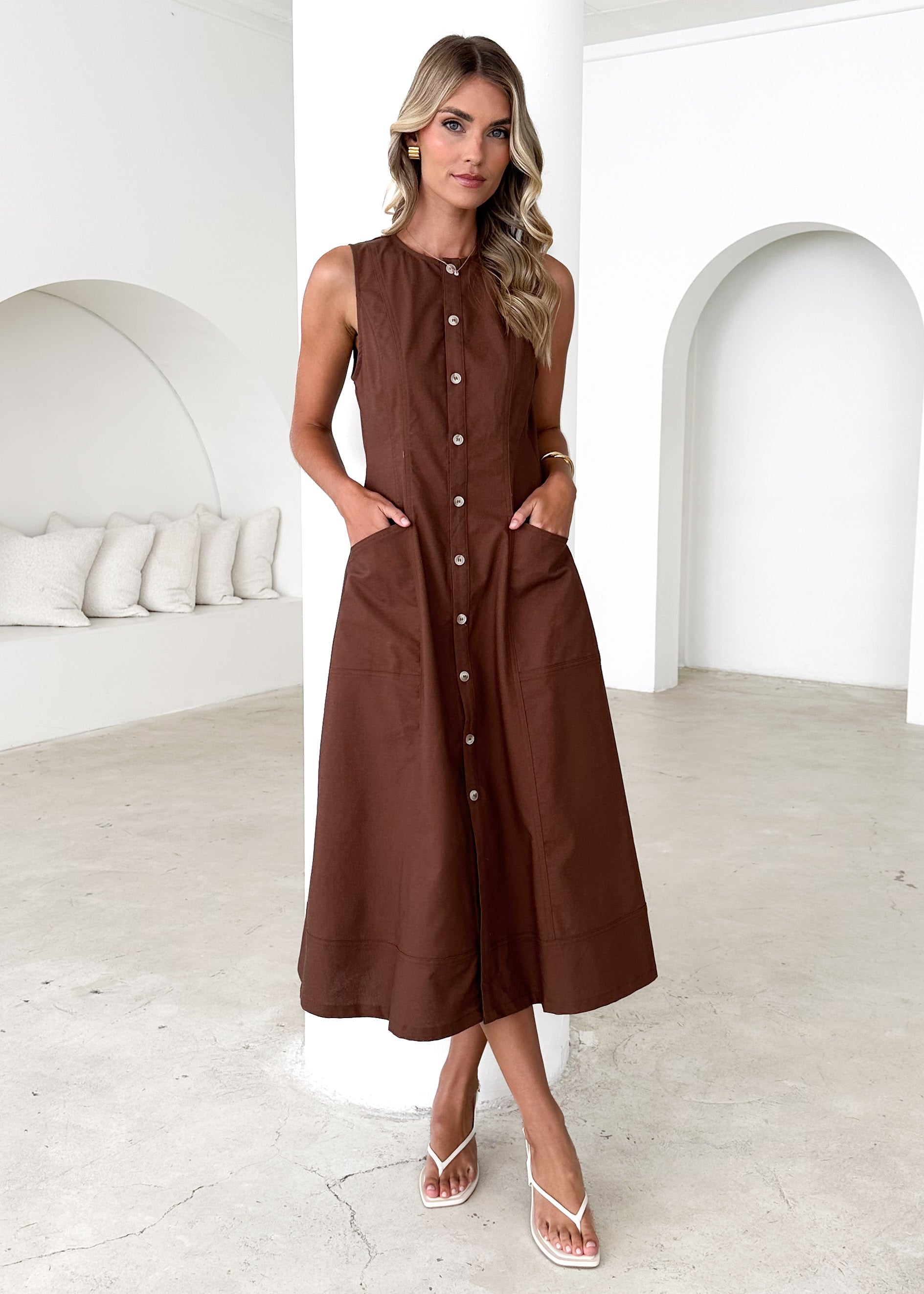 Drifter Midi Dress - Chocolate