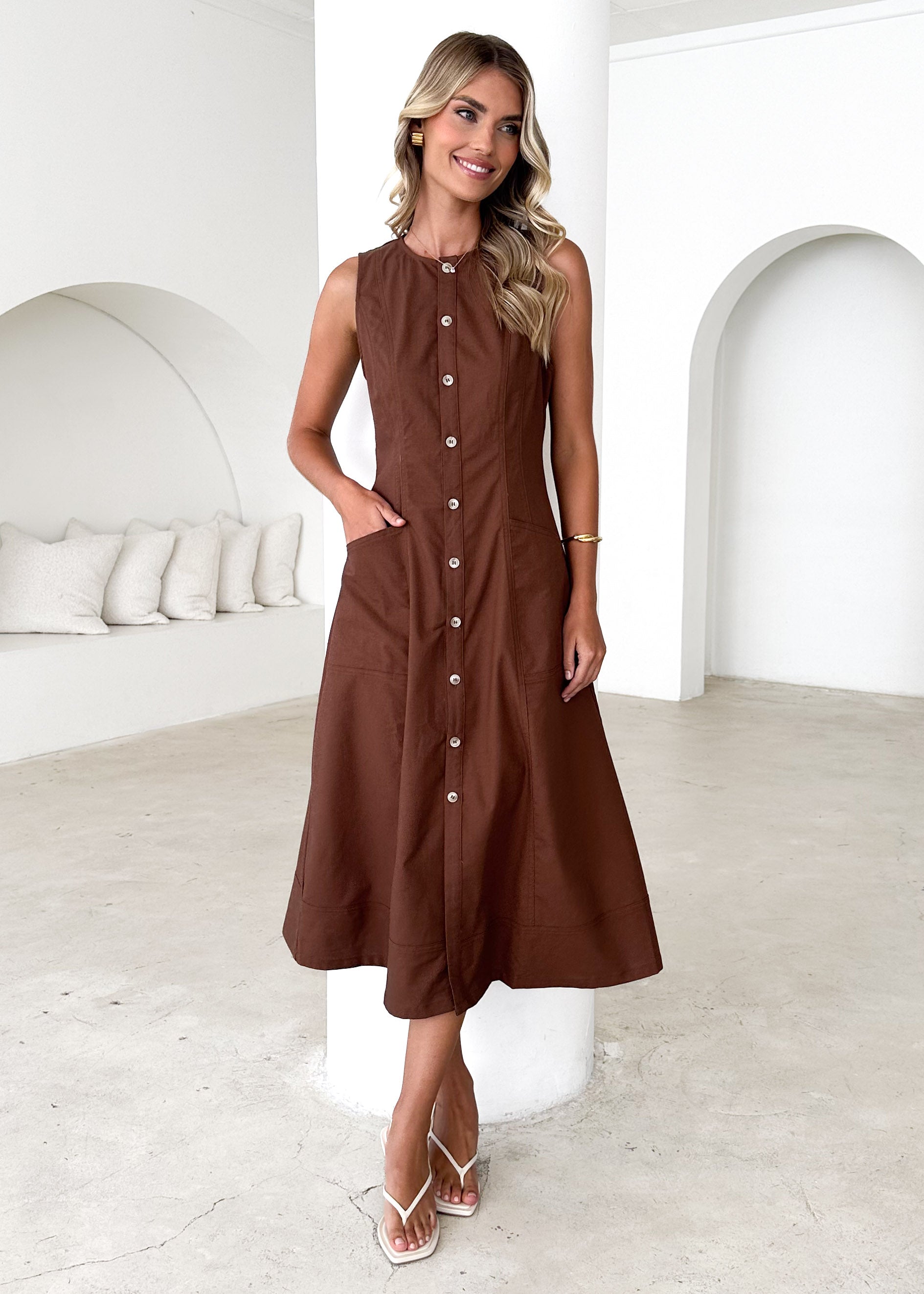 Drifter Midi Dress - Chocolate