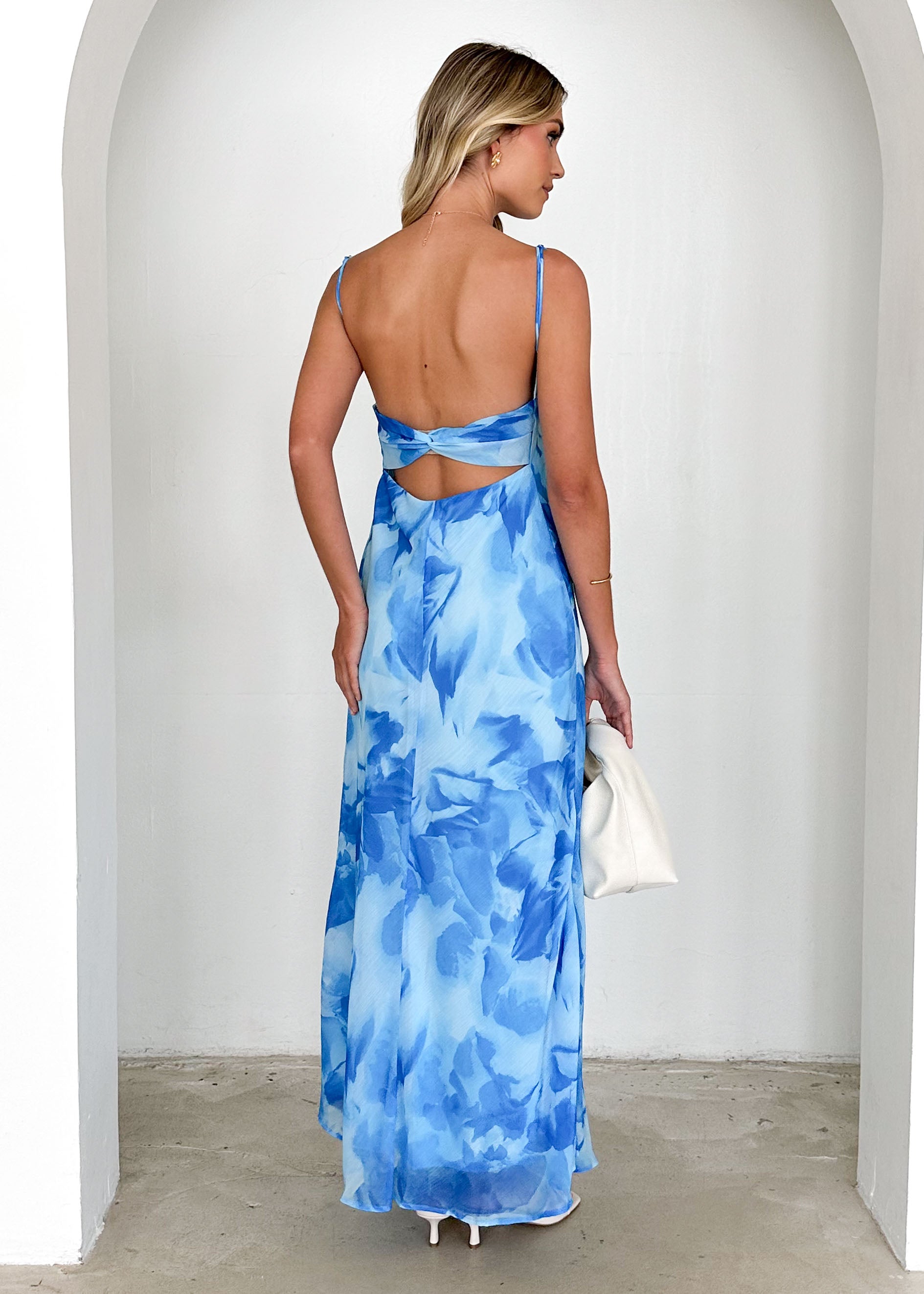 Firenze Maxi Dress - Blue Abstract