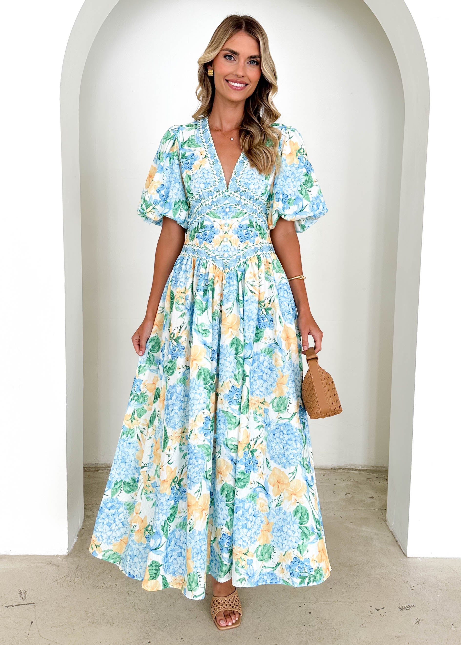 Marcelle Maxi Dress - Blue Hydrangea