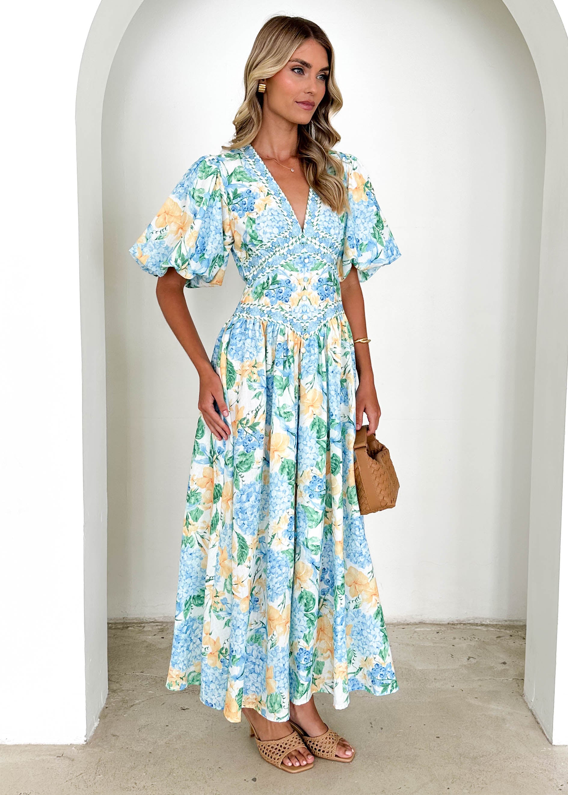 Marcelle Maxi Dress - Blue Hydrangea