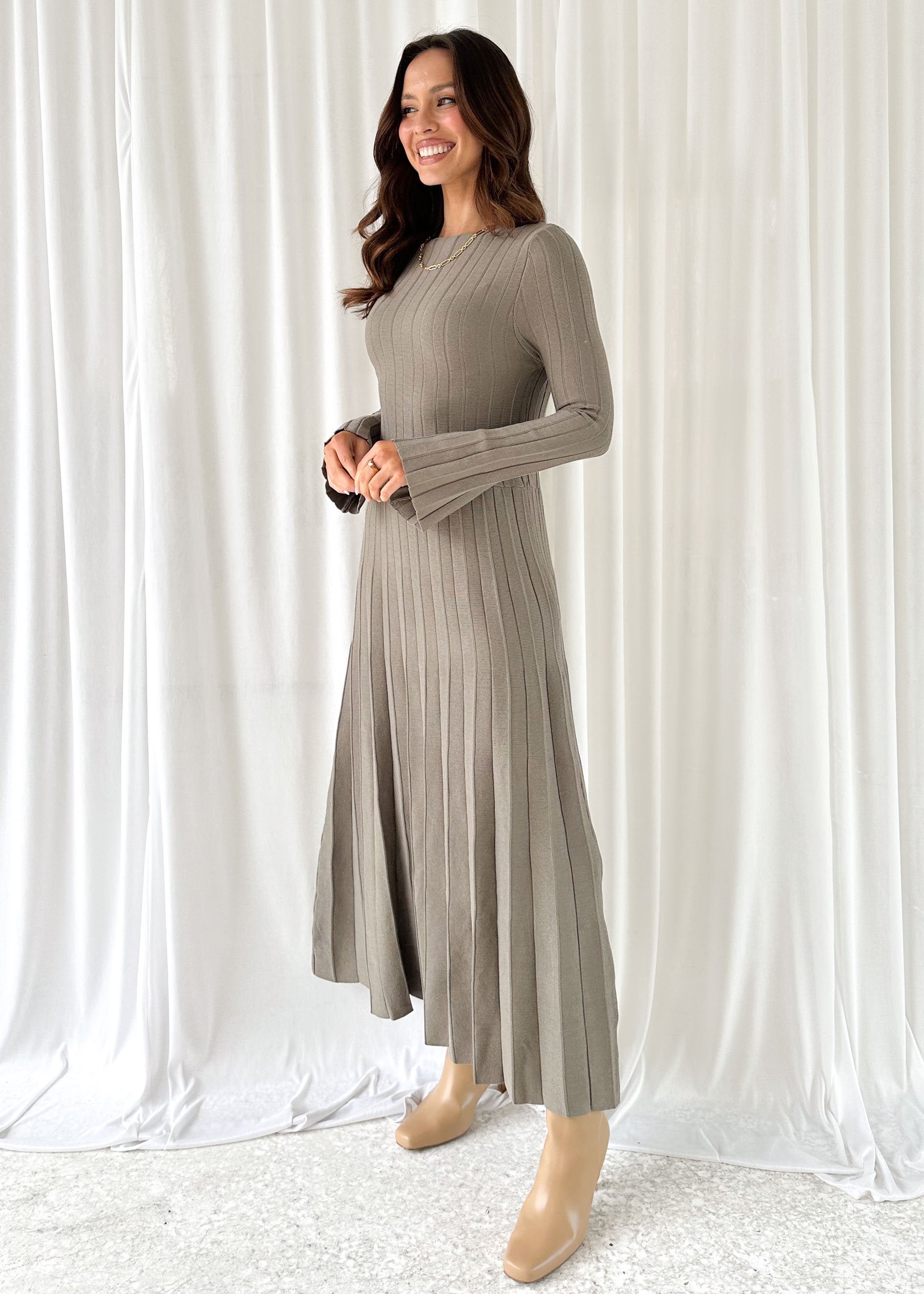 Joan Knit Maxi Dress - Khaki