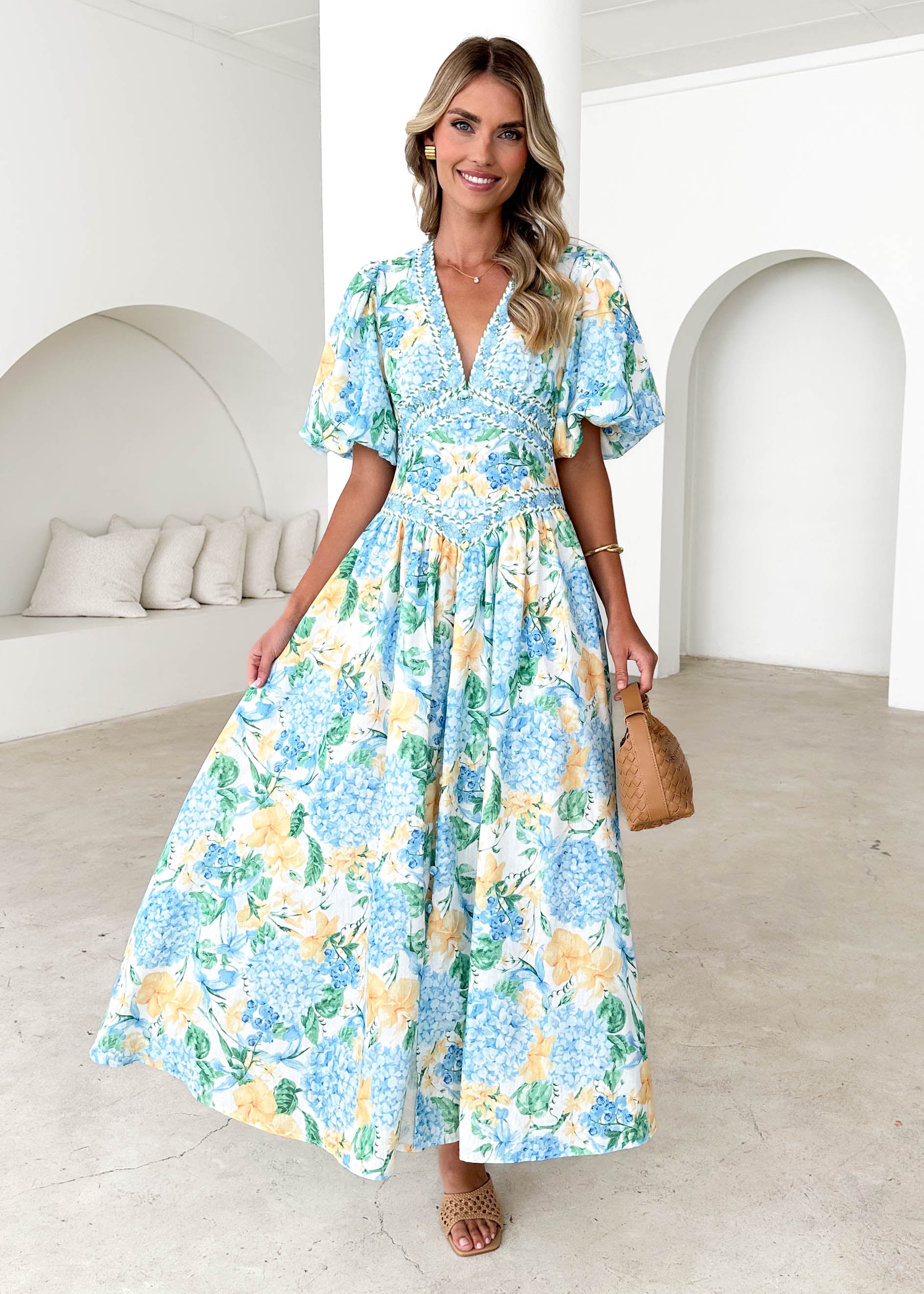 Marcelle Maxi Dress - Blue Hydrangea