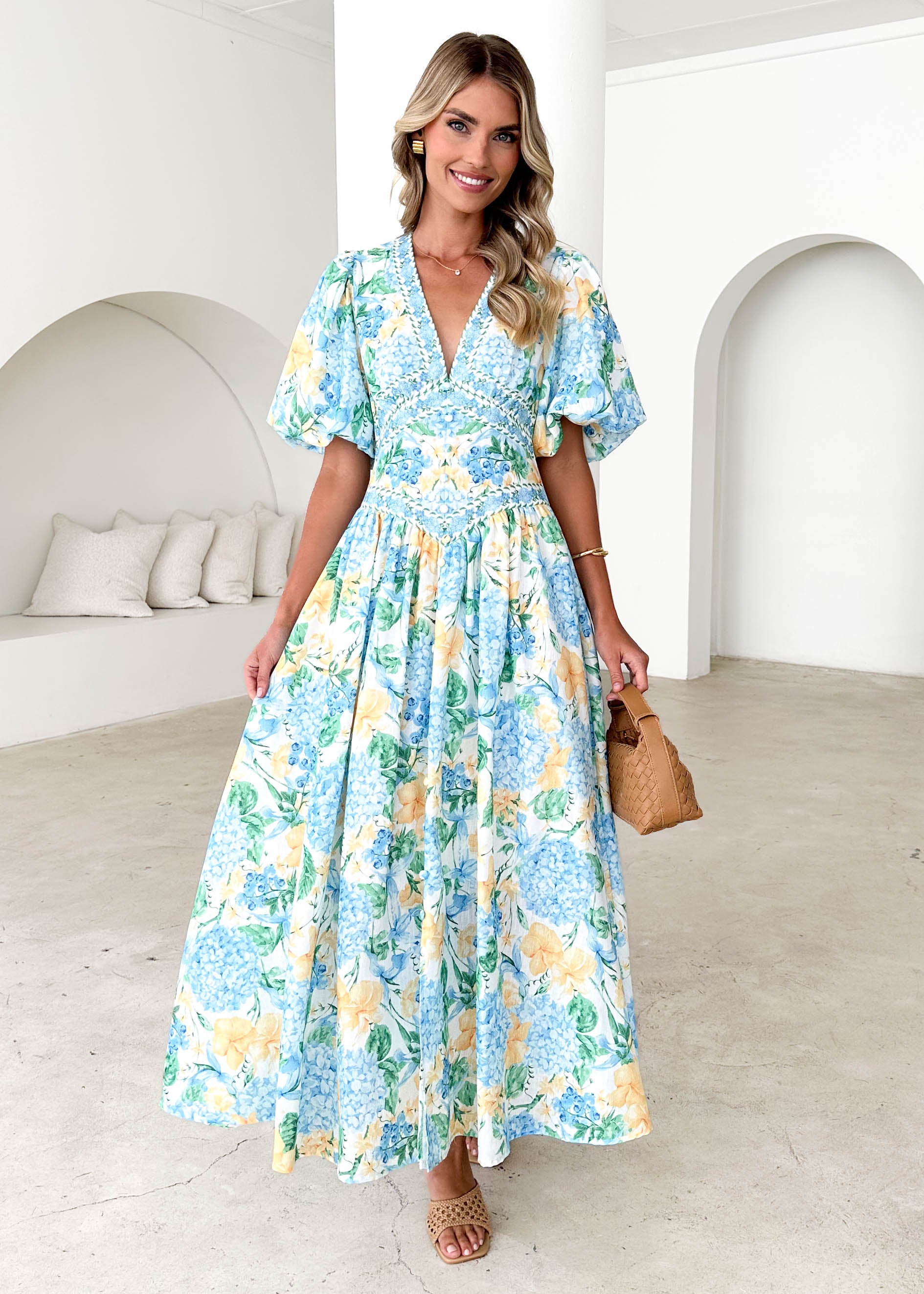 Marcelle Maxi Dress - Blue Hydrangea