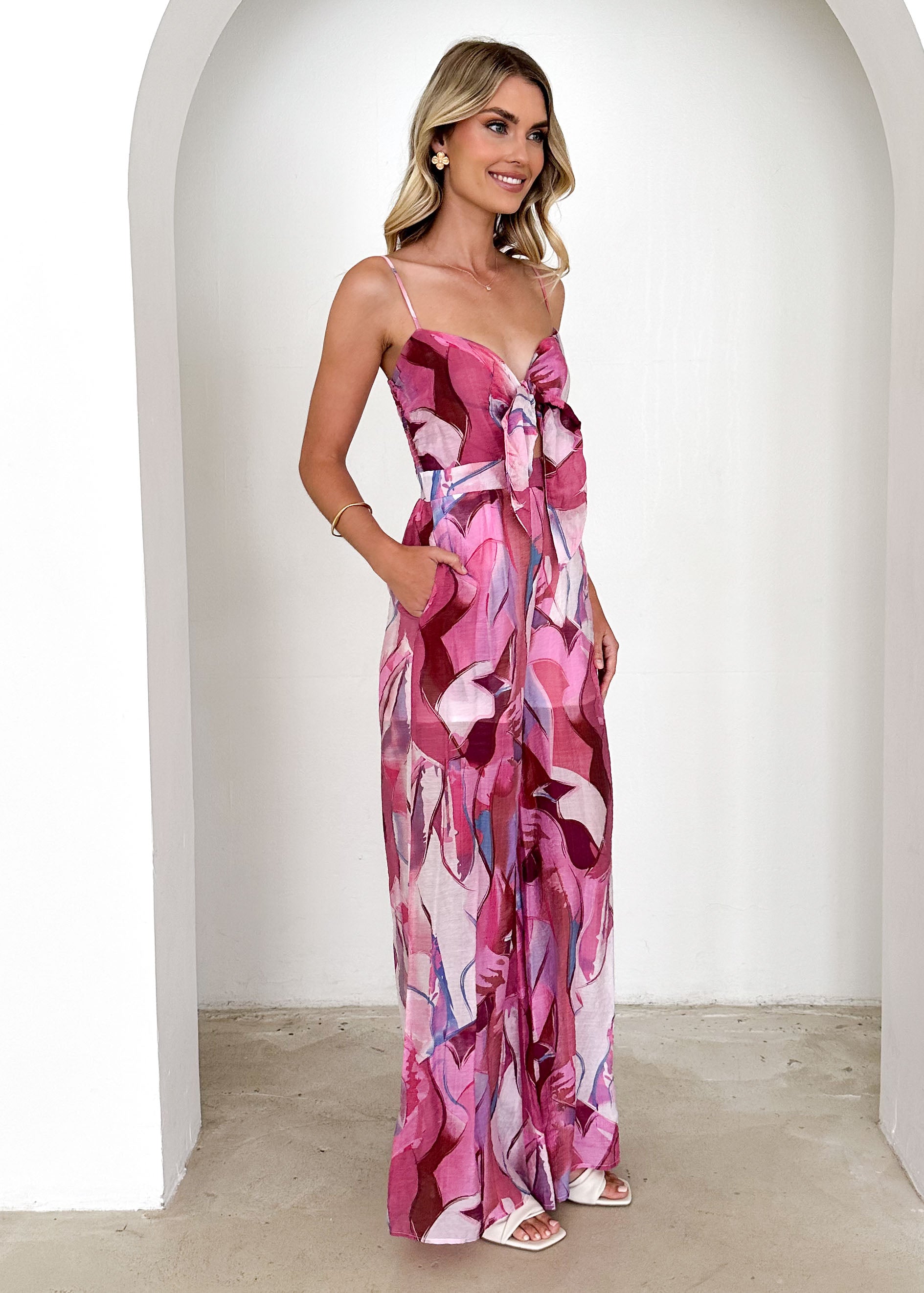 Bailey Pantsuit - Pink Abstract