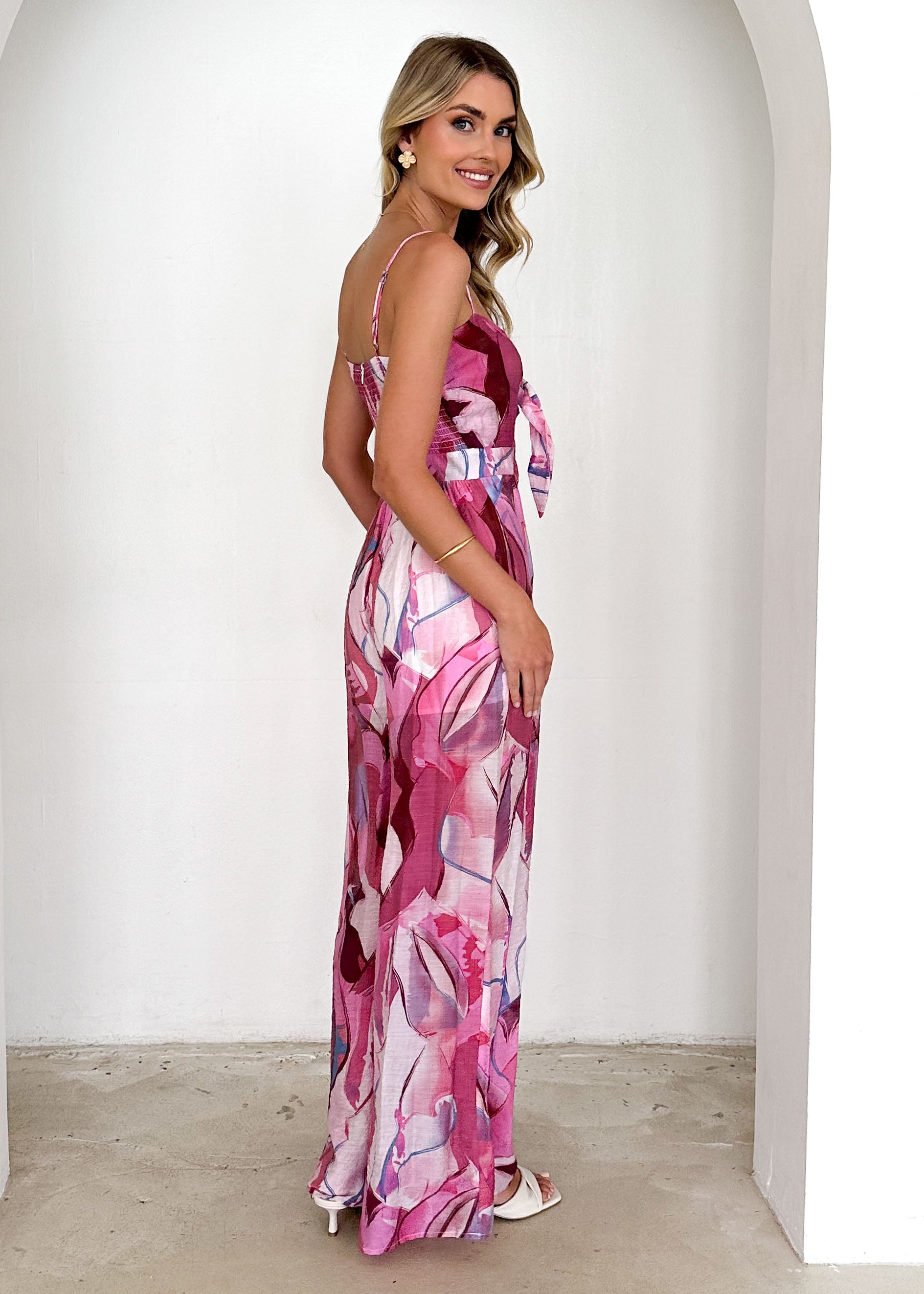 Bailey Pantsuit - Pink Abstract