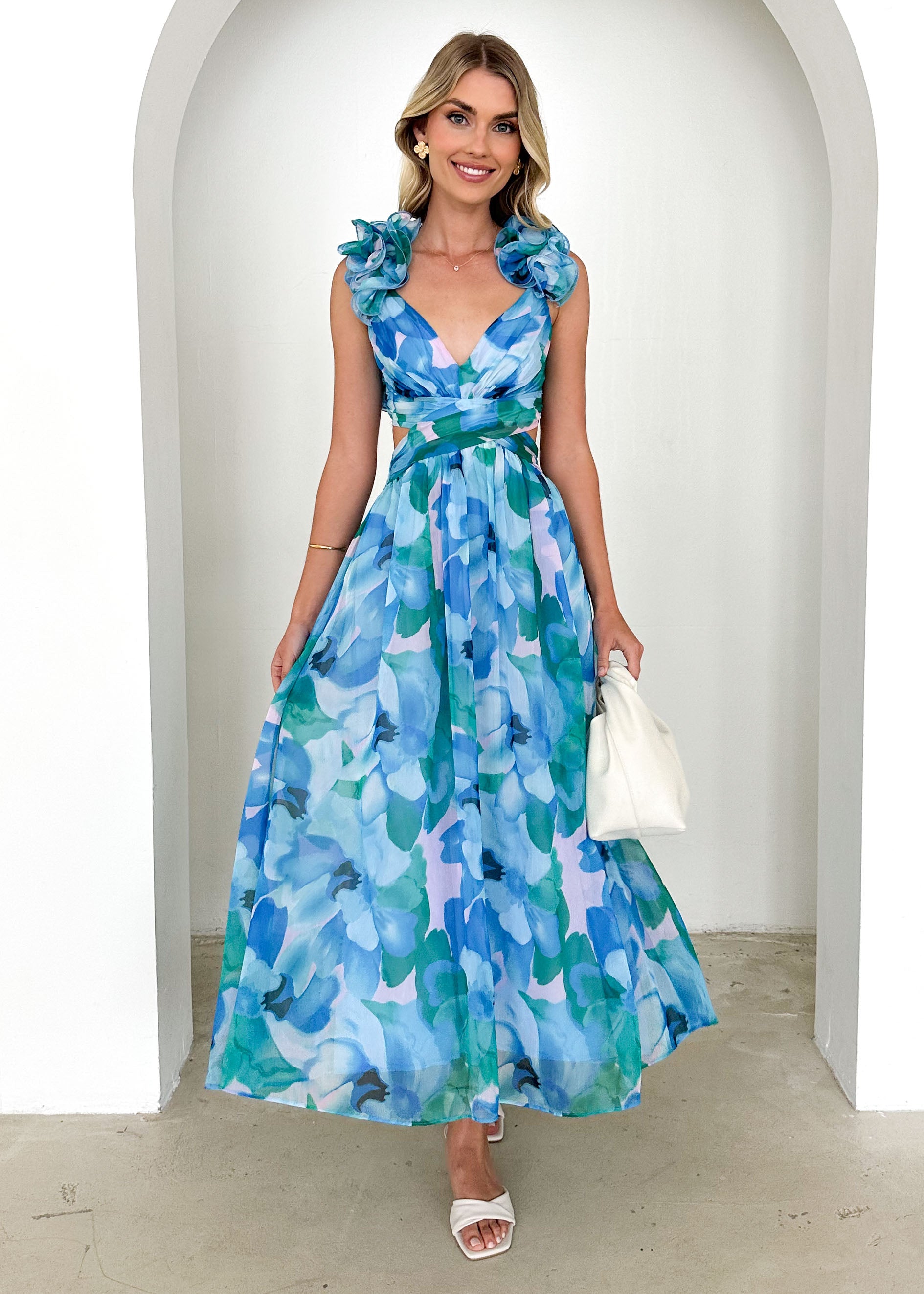 Rincess Maxi Dress - Blue Floral