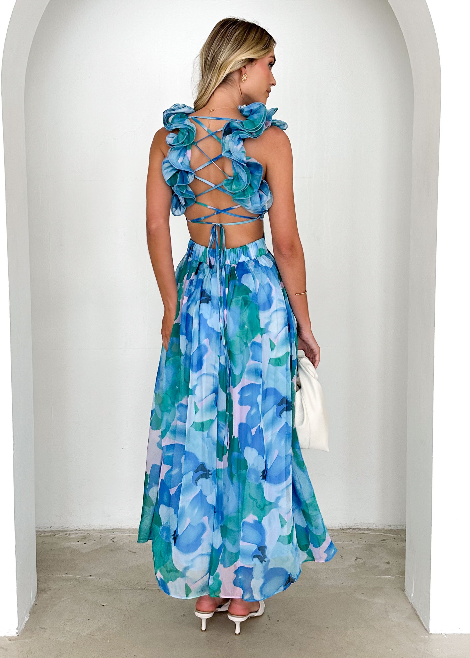 Rincess Maxi Dress - Blue Floral