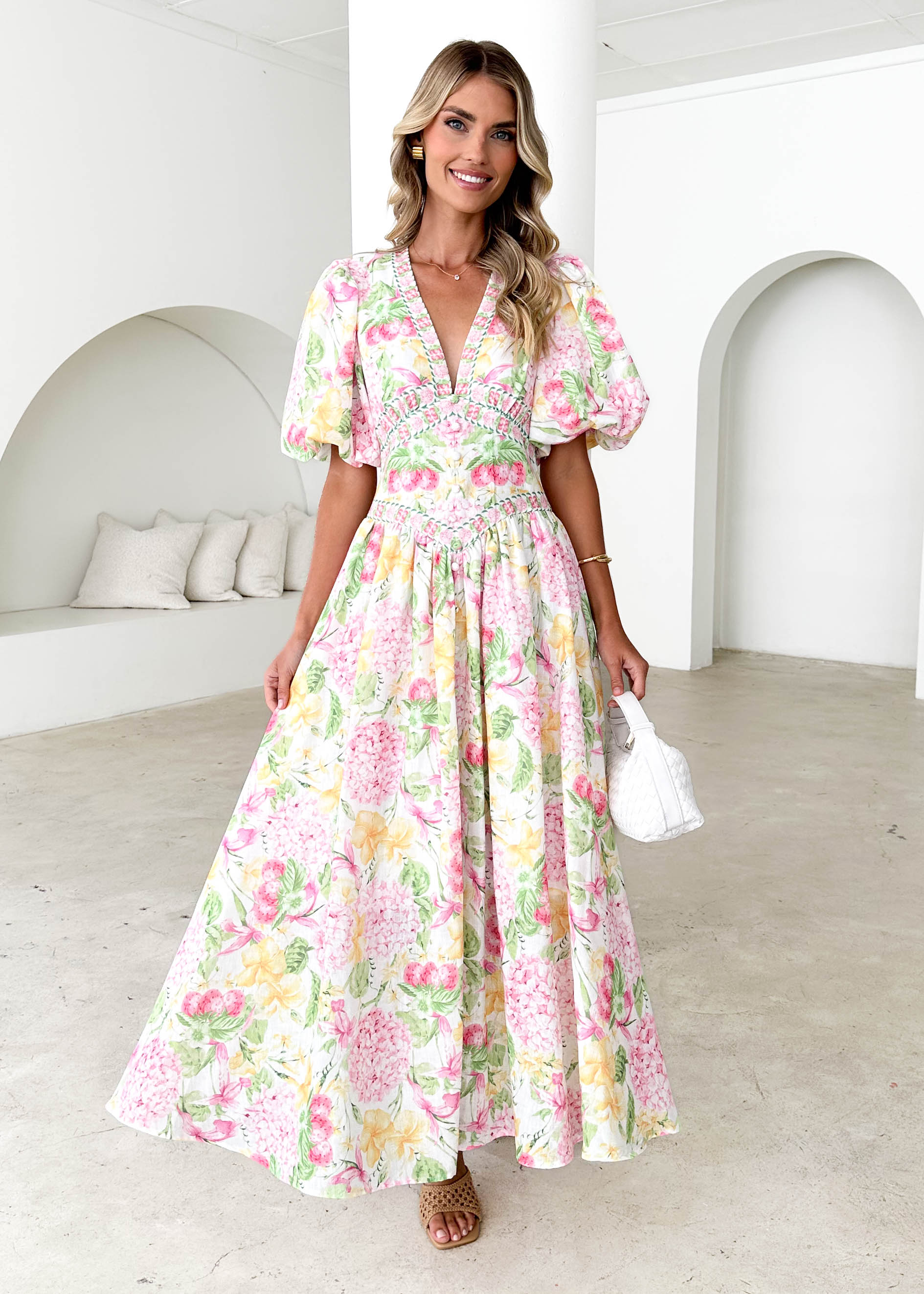 Marcelle Maxi Dress - Pink Hydrangea