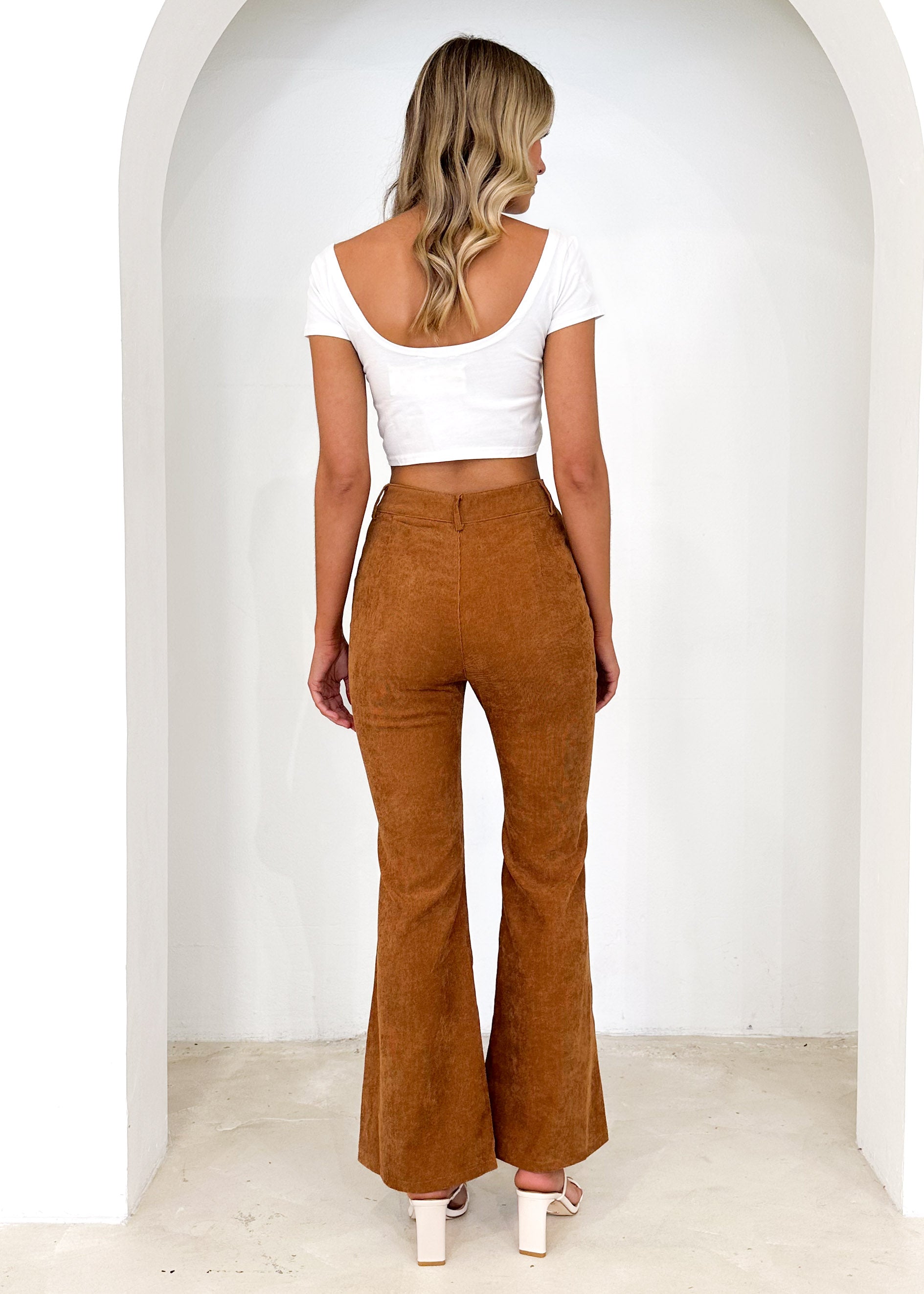 Throwback Flare Cord Pants - Chocolate