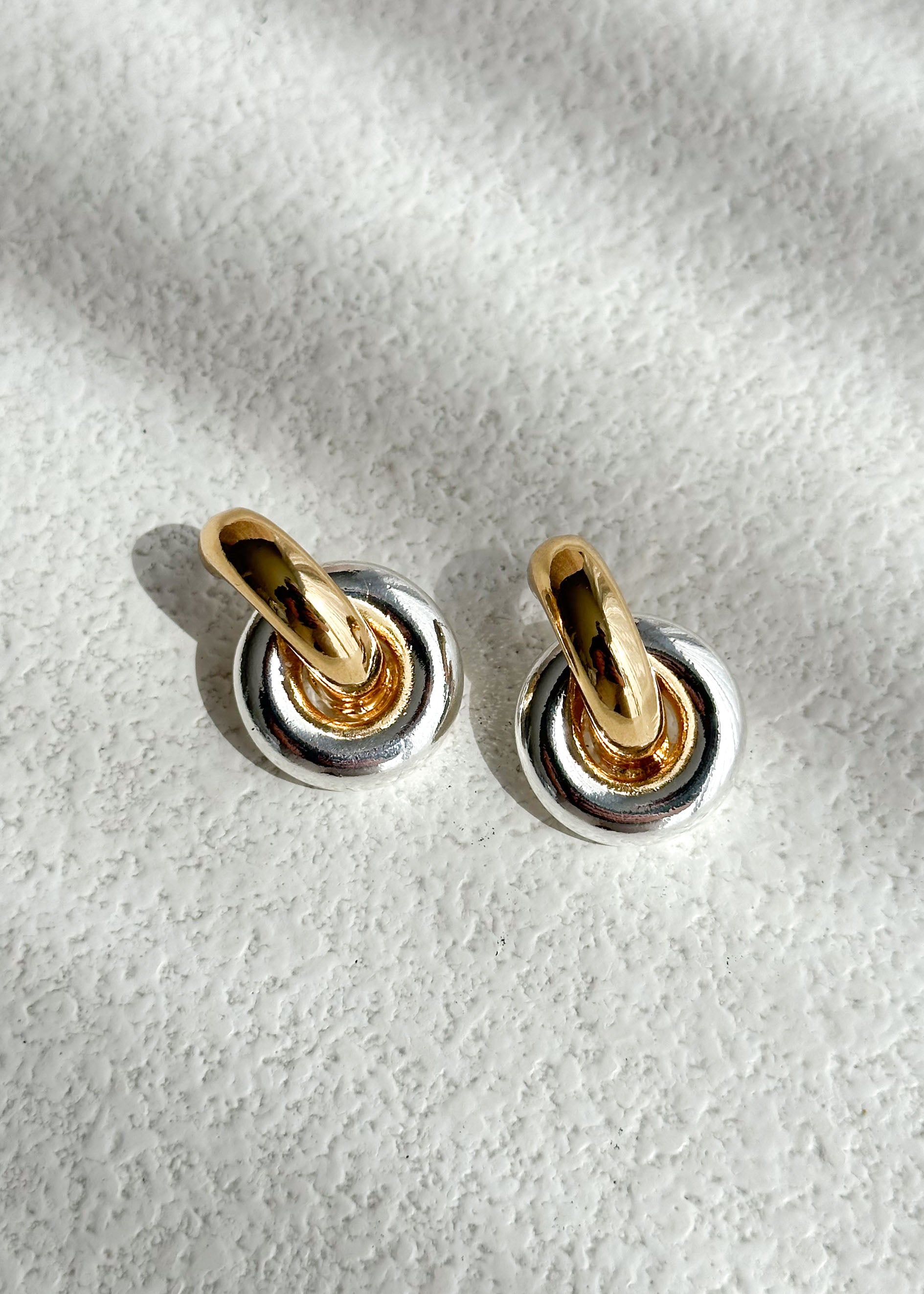 Aria Two-Tone Earrings - Gold