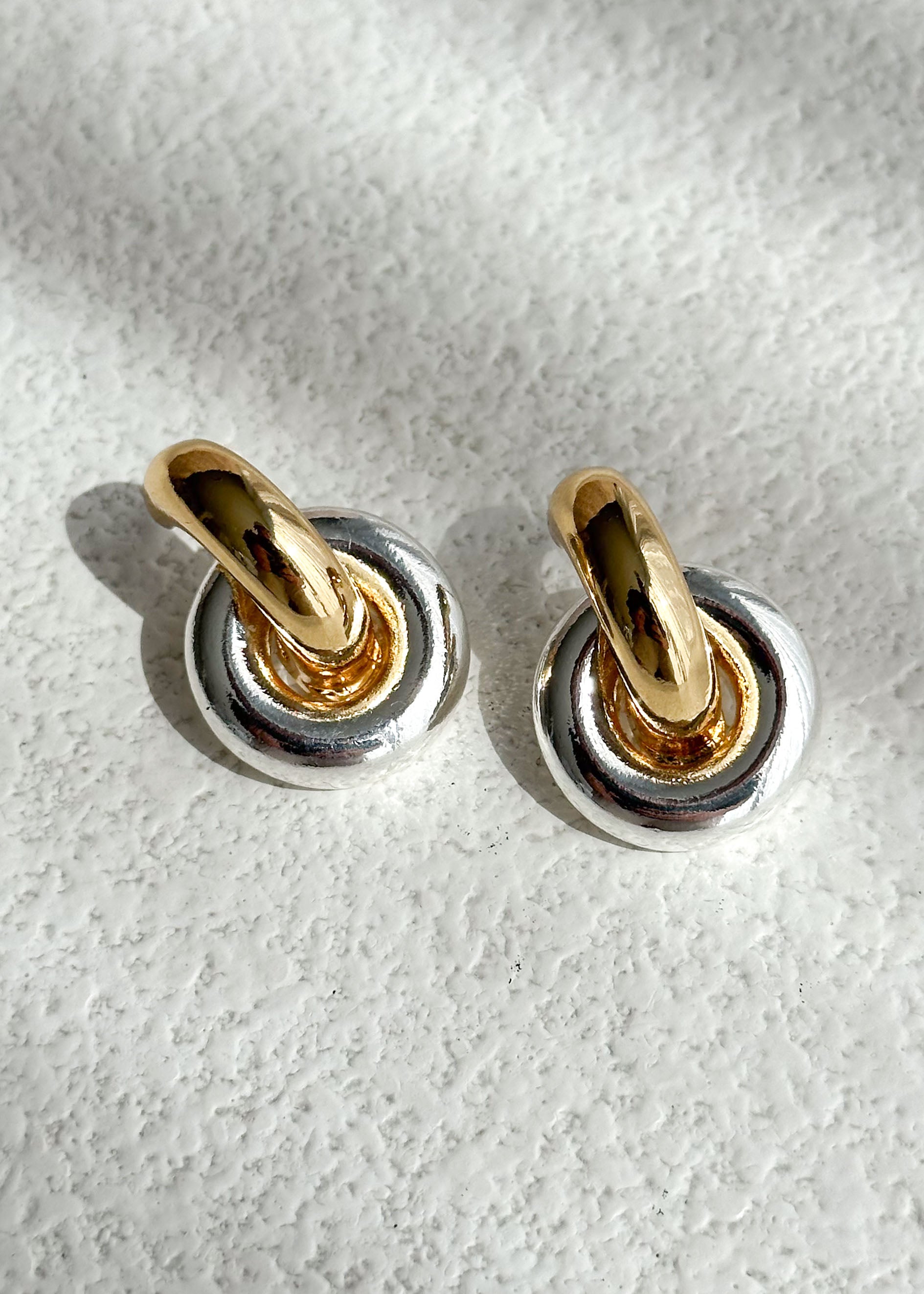 Aria Two-Tone Earrings - Gold