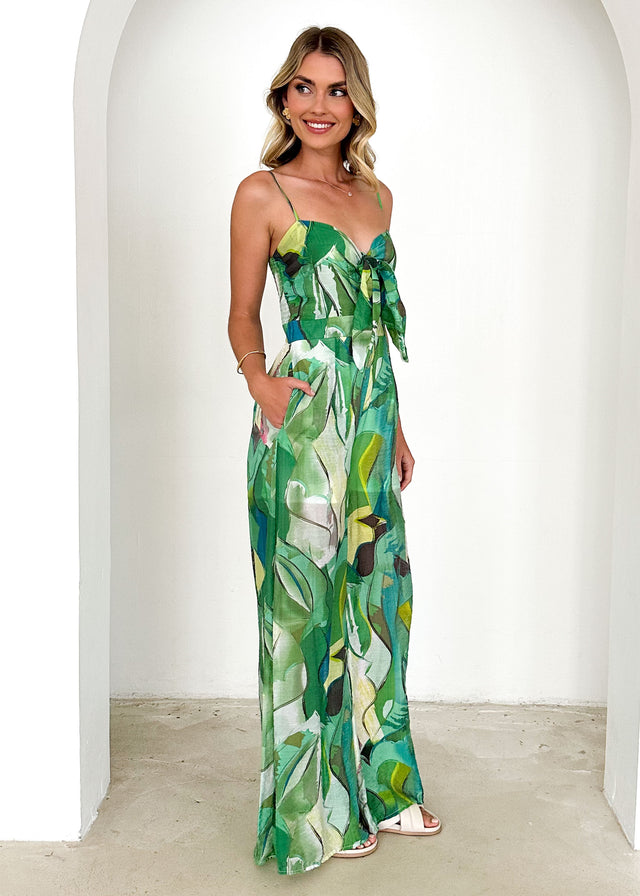 Bailey Pantsuit - Green Abstract