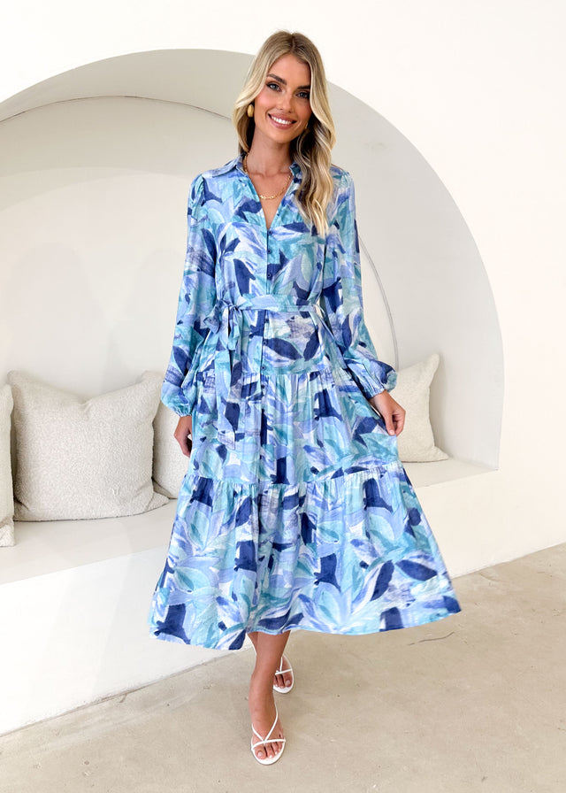 Eviely Maxi Dress - Blue Leaf