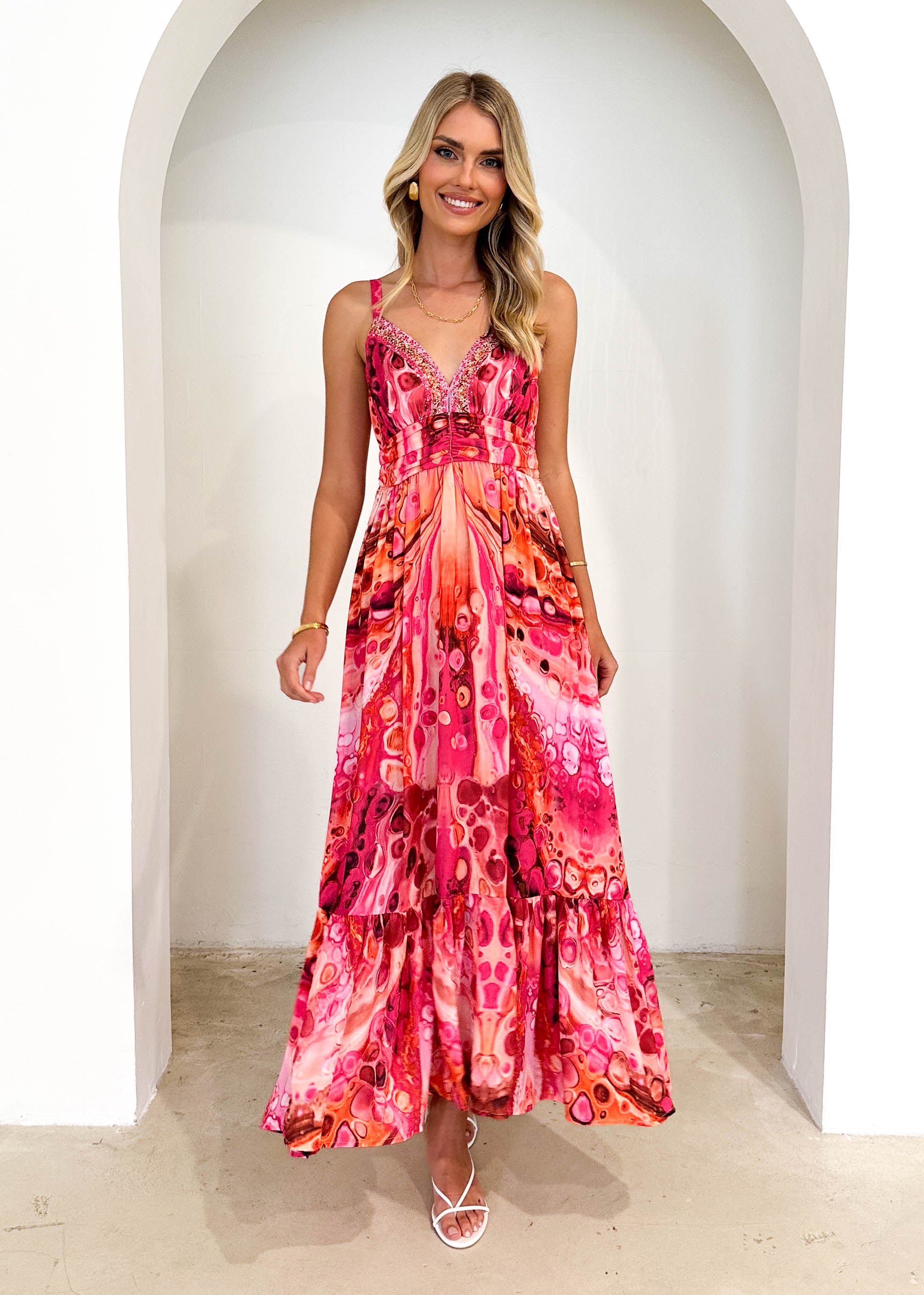 Duceo Maxi Dress - Magenta Gem