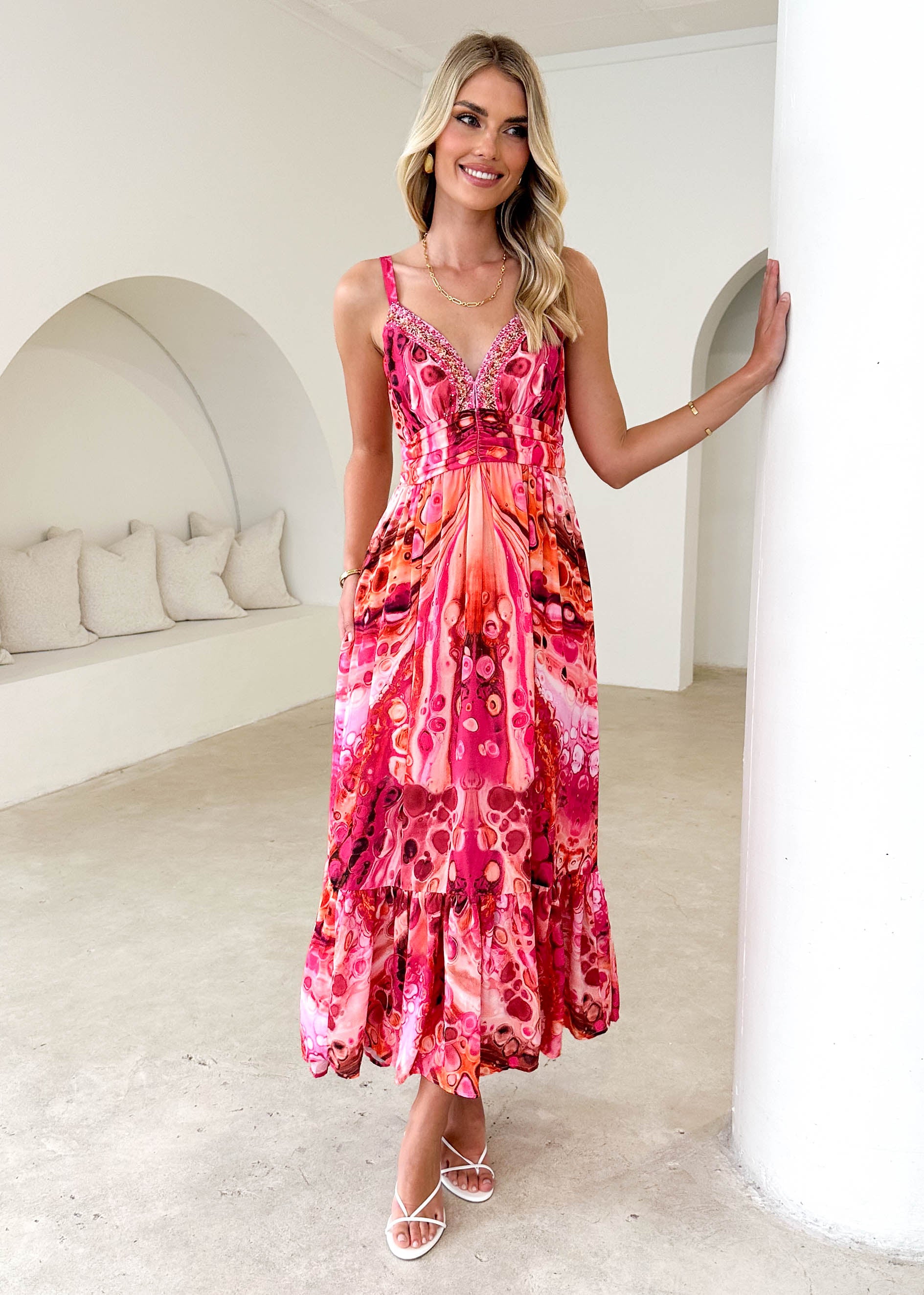 Duceo Maxi Dress - Magenta Gem