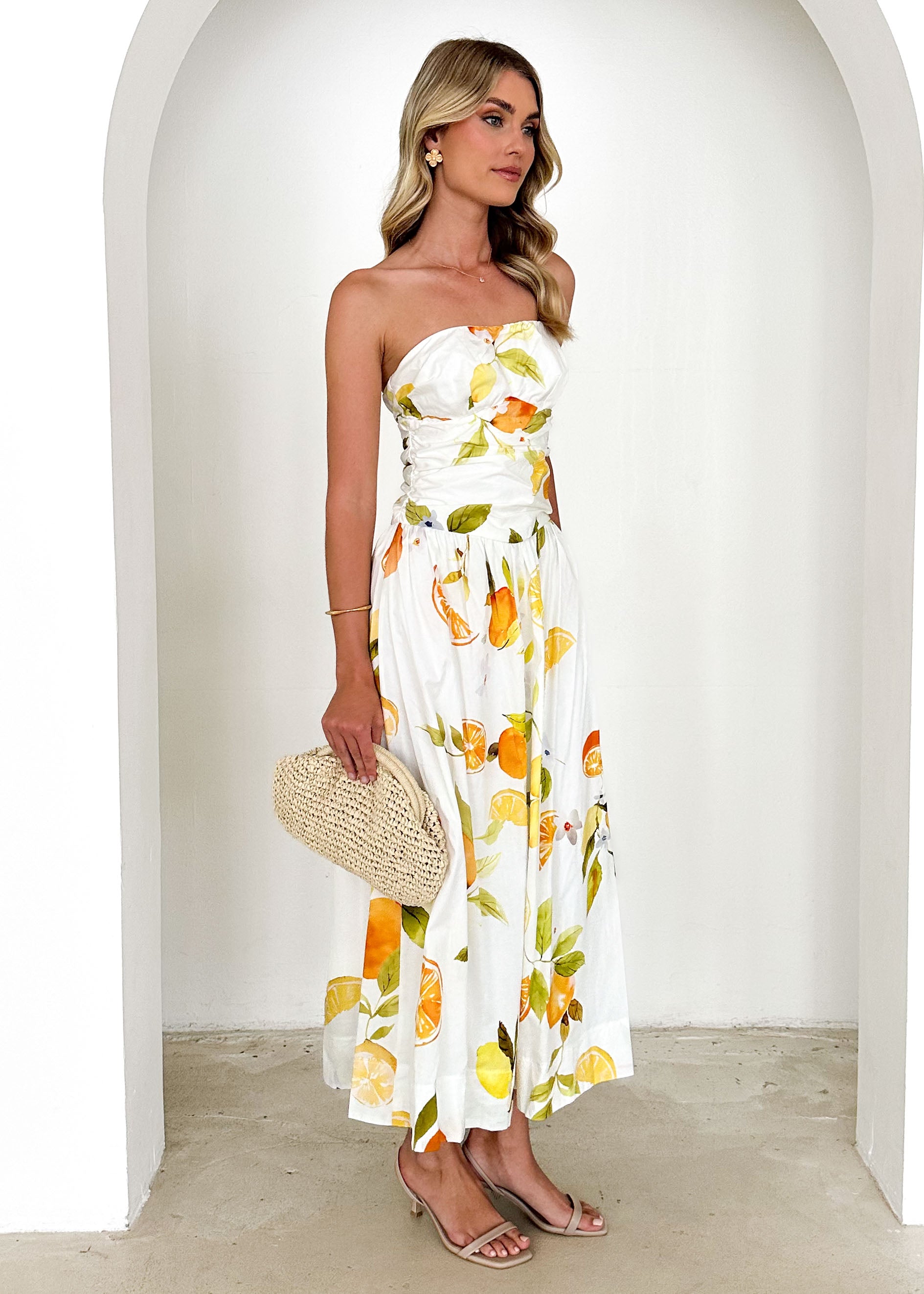 Rena Strapless Maxi Dress - Limoncello