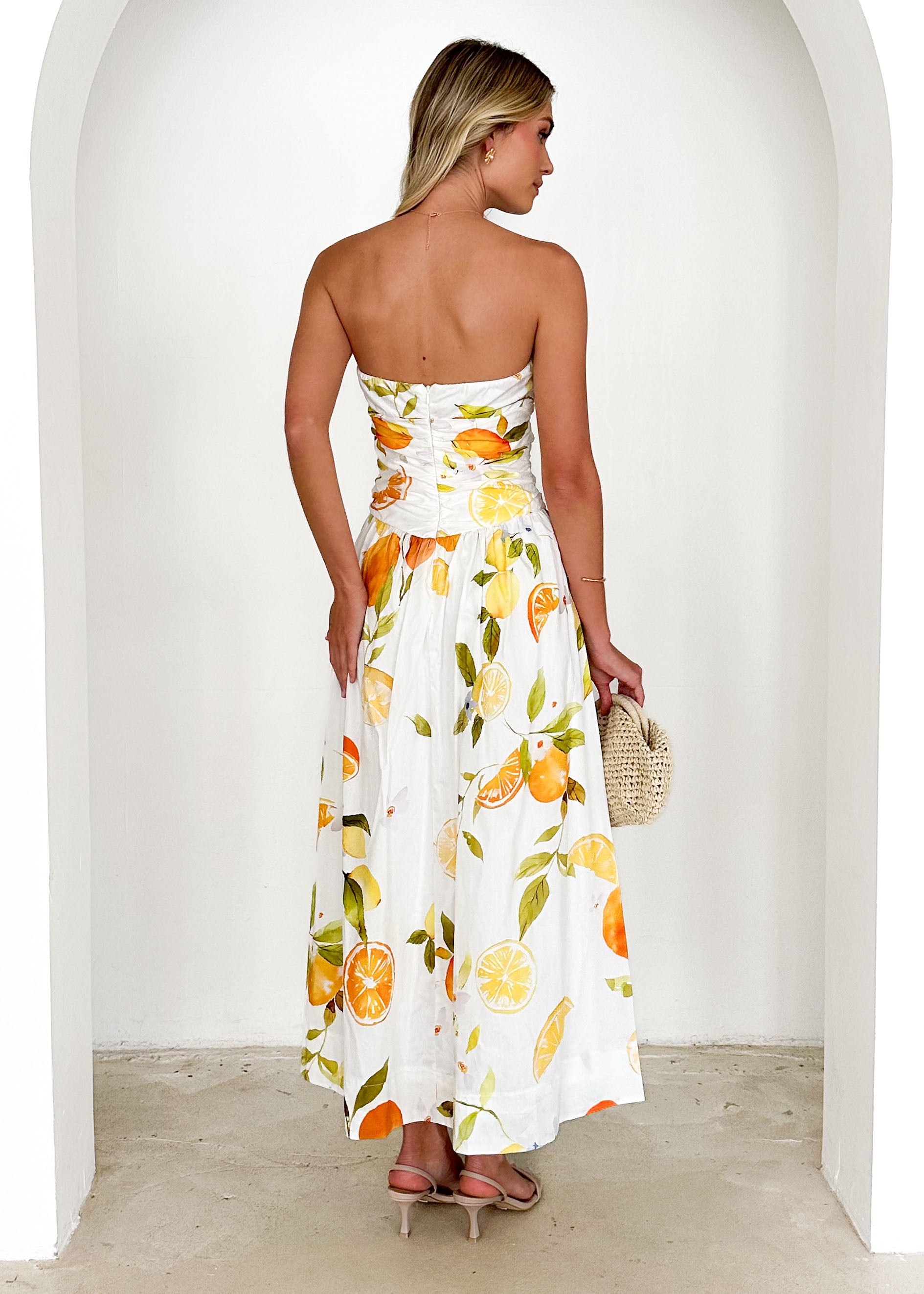 Rena Strapless Maxi Dress - Limoncello