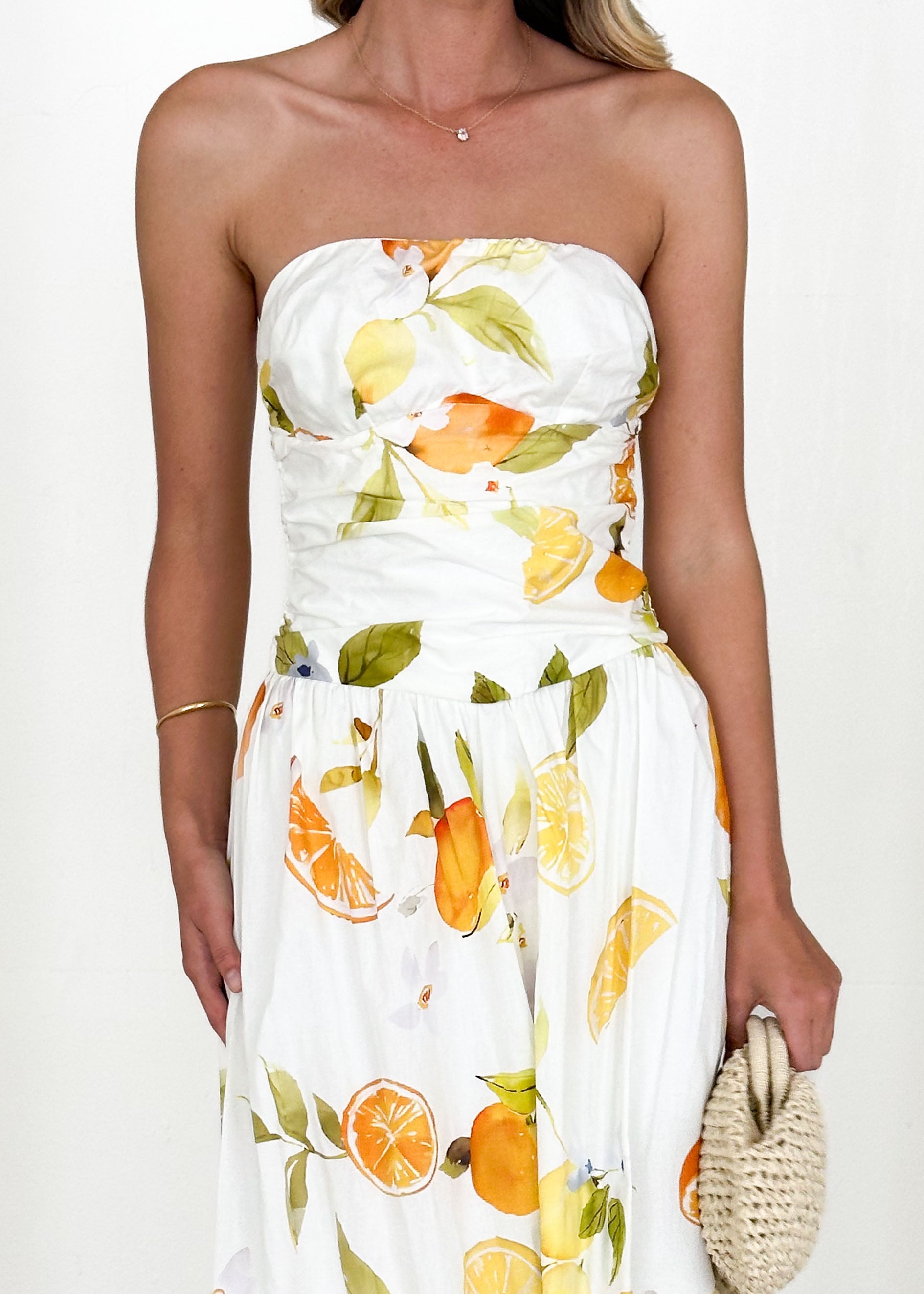 Rena Strapless Maxi Dress - Limoncello