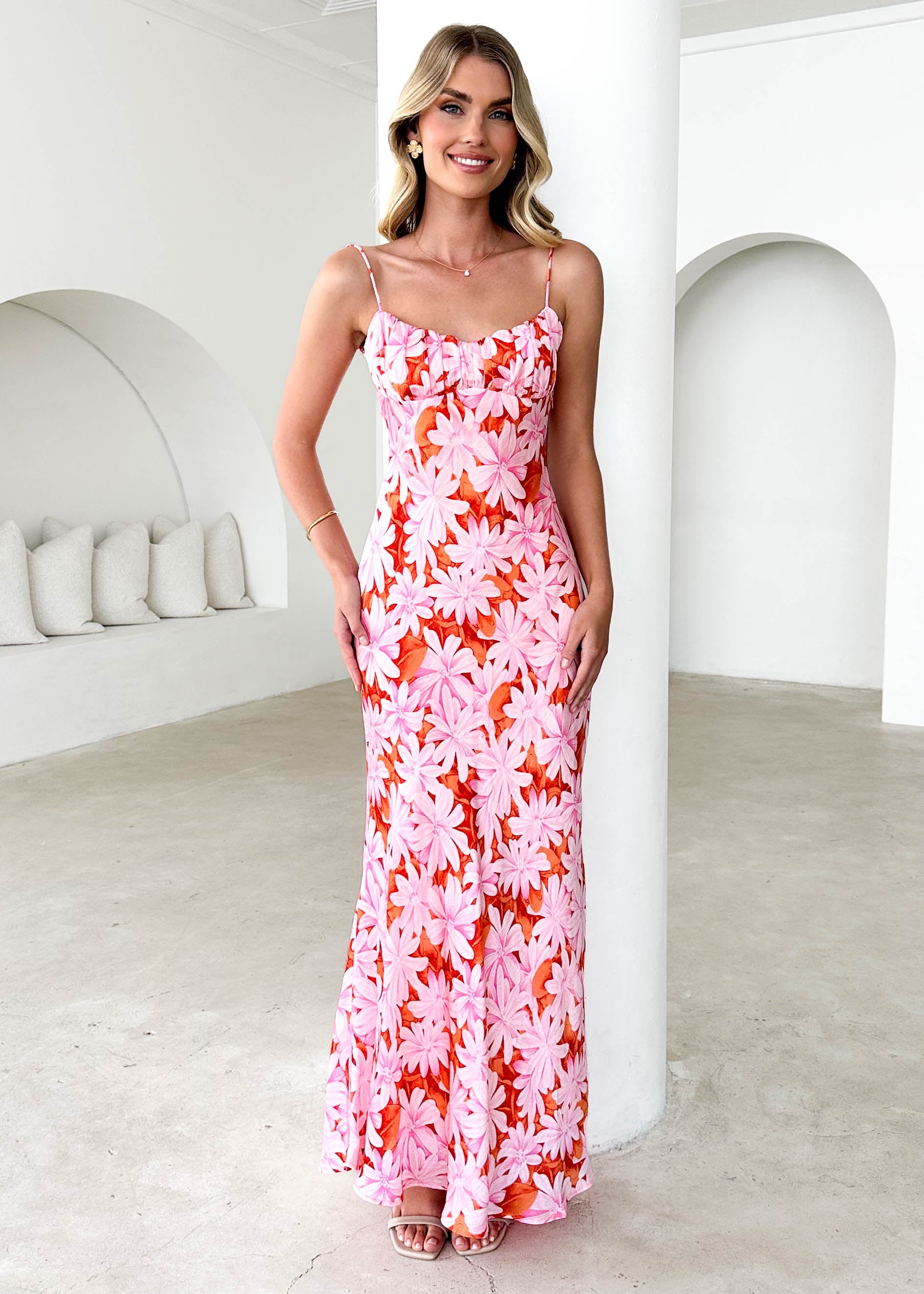 Cavalo Maxi Dress - Pink Flowers