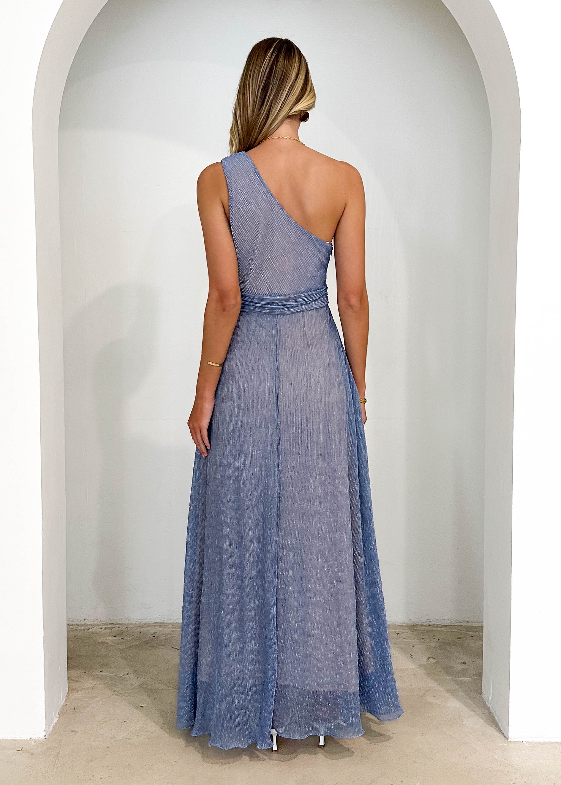 Aude One Shoulder Maxi Dress - Blue Sapphire