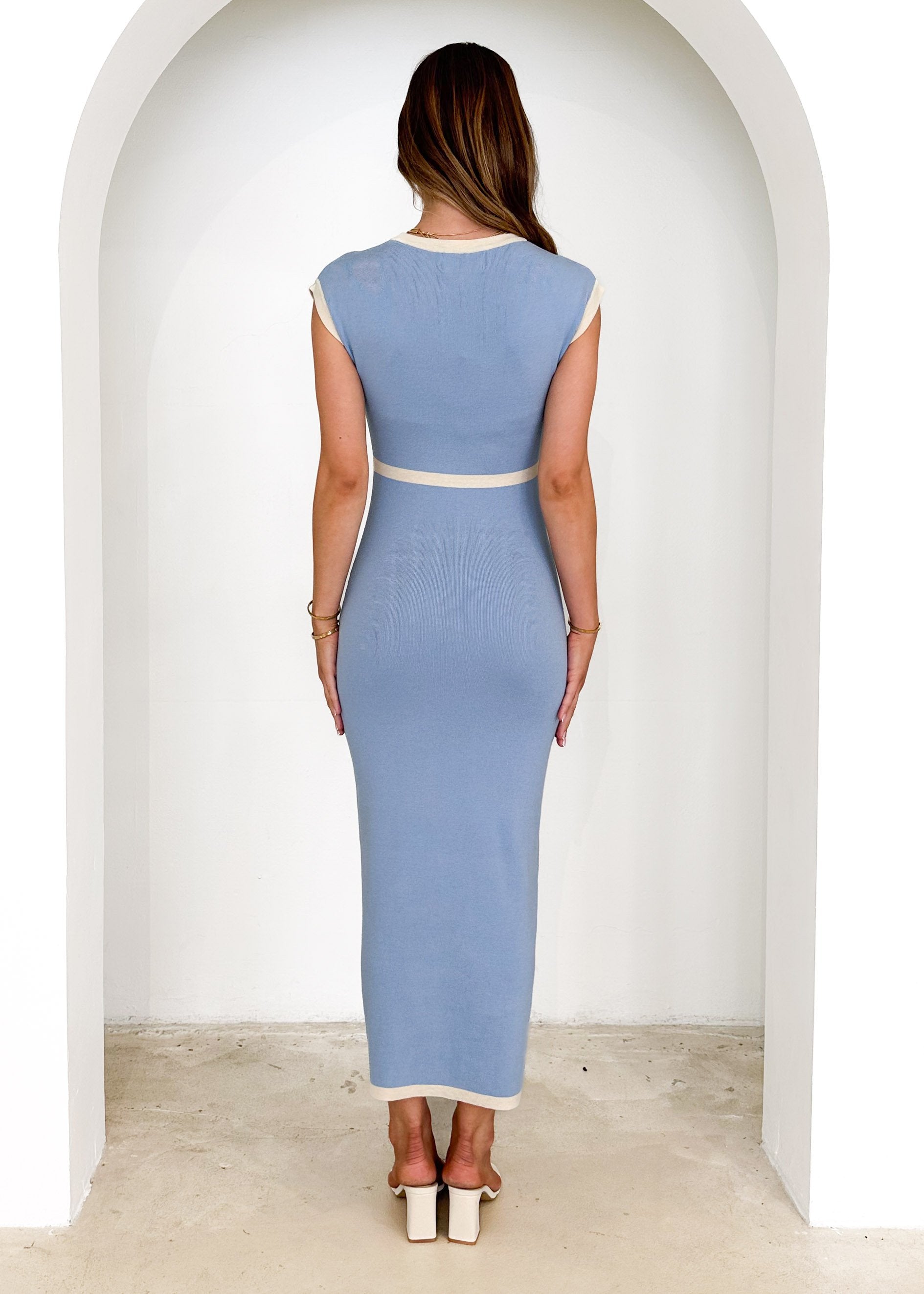 Corrine Knit Maxi Dress - Blue