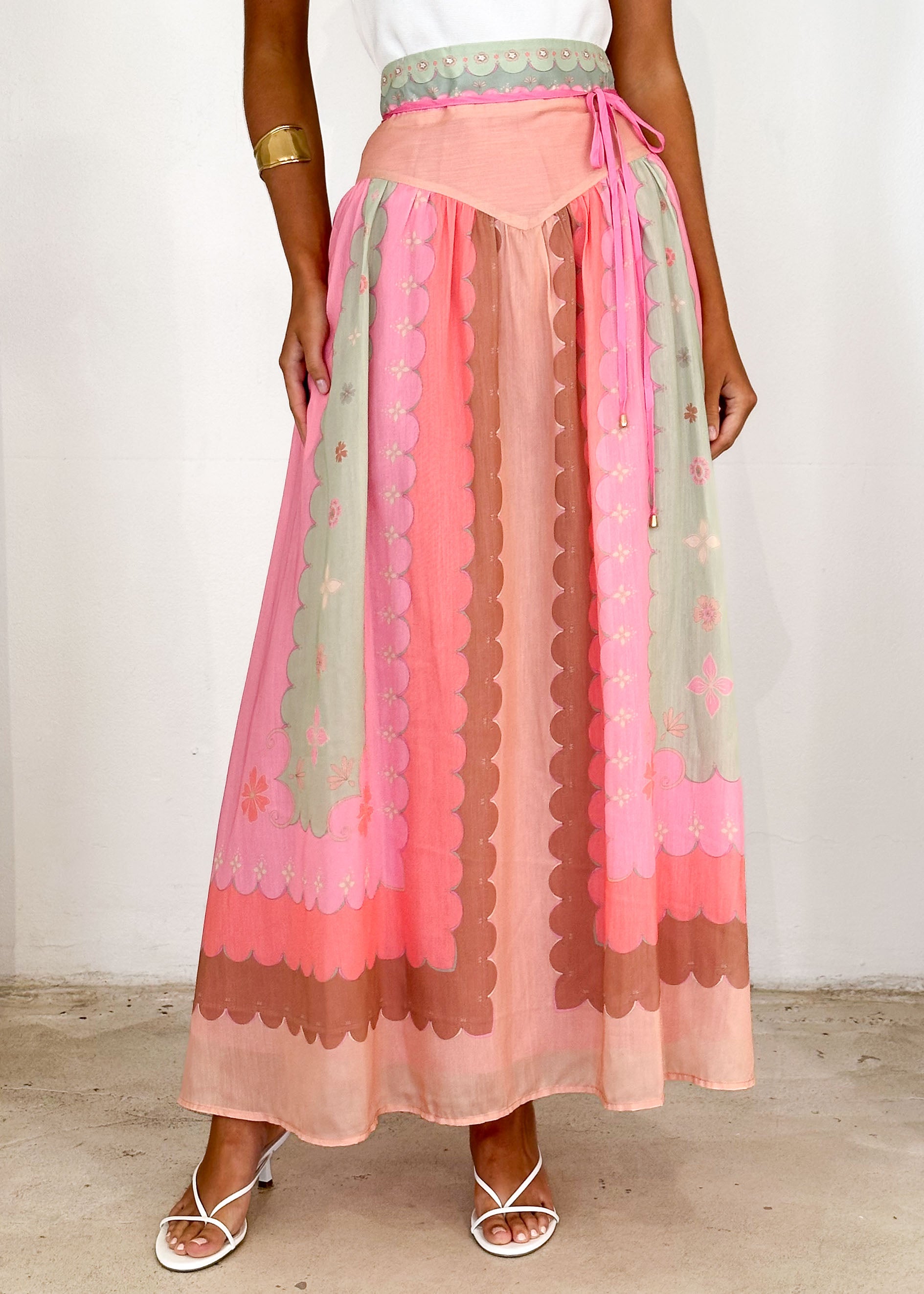 Amity Maxi Skirt - Melon Floral