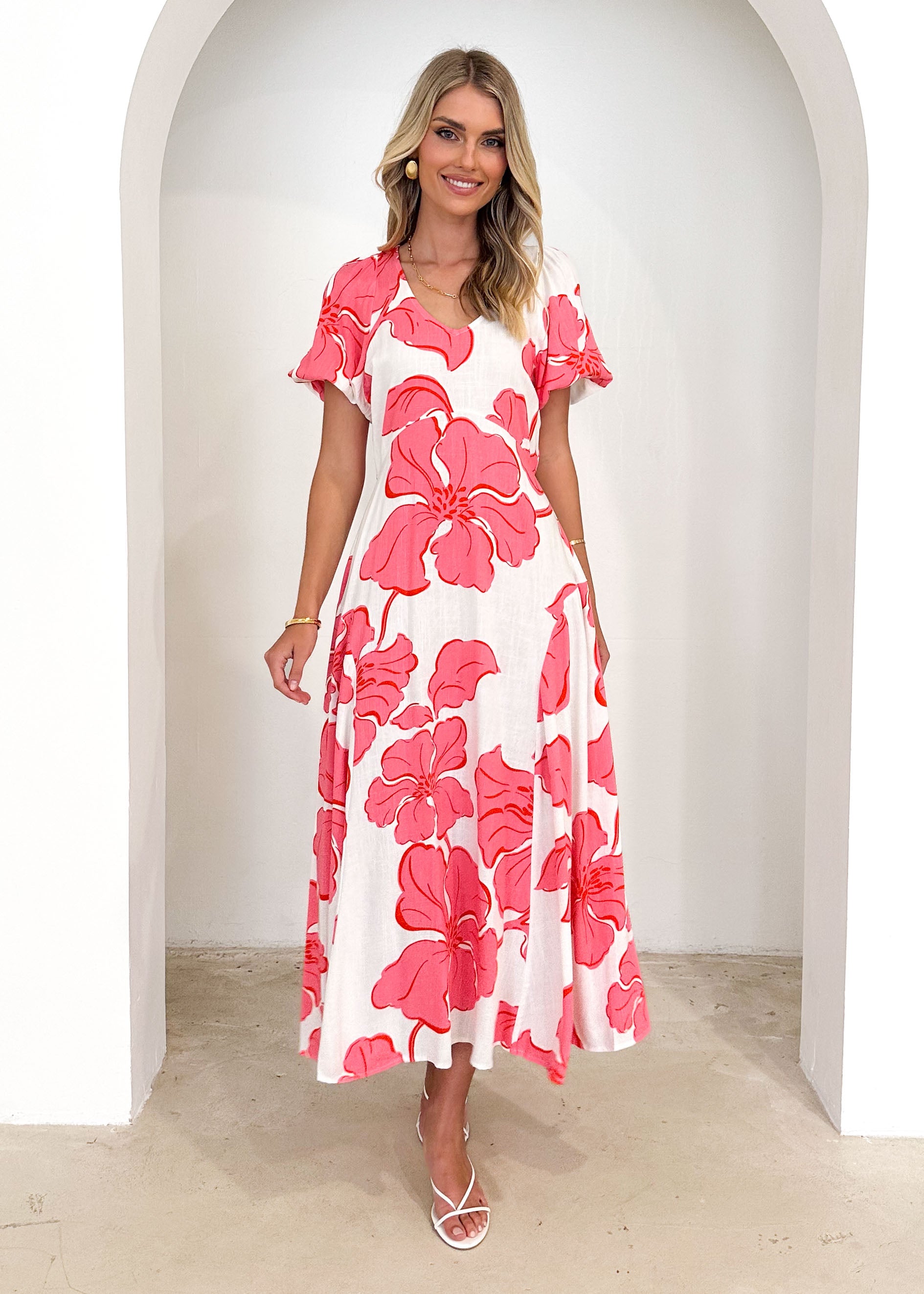 Lirrio Midi Dress - Pink Raloma