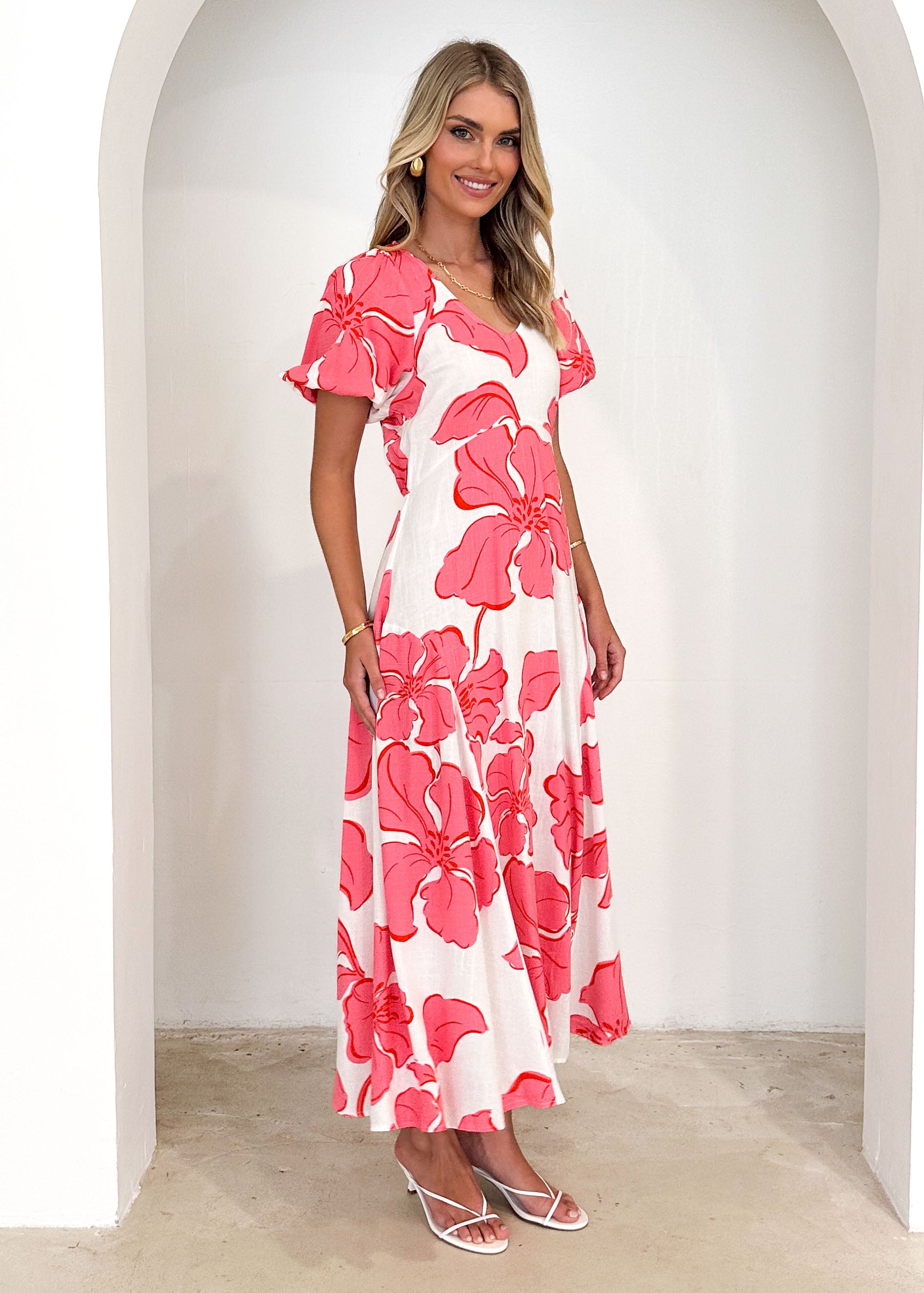 Lirrio Midi Dress - Pink Raloma